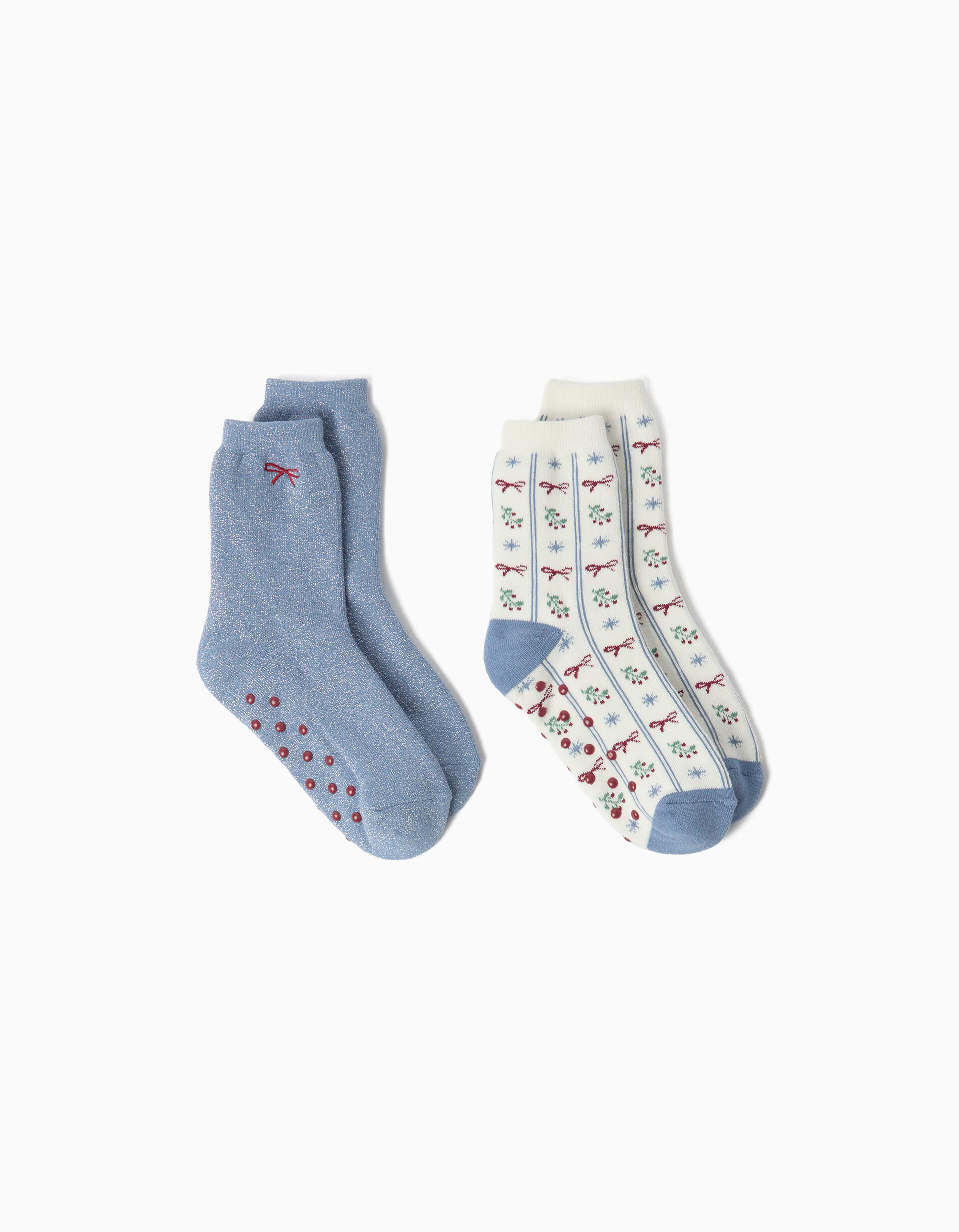 Comprar Online Pack 2 Pares De Meias Natal, Menina, Azul Claro