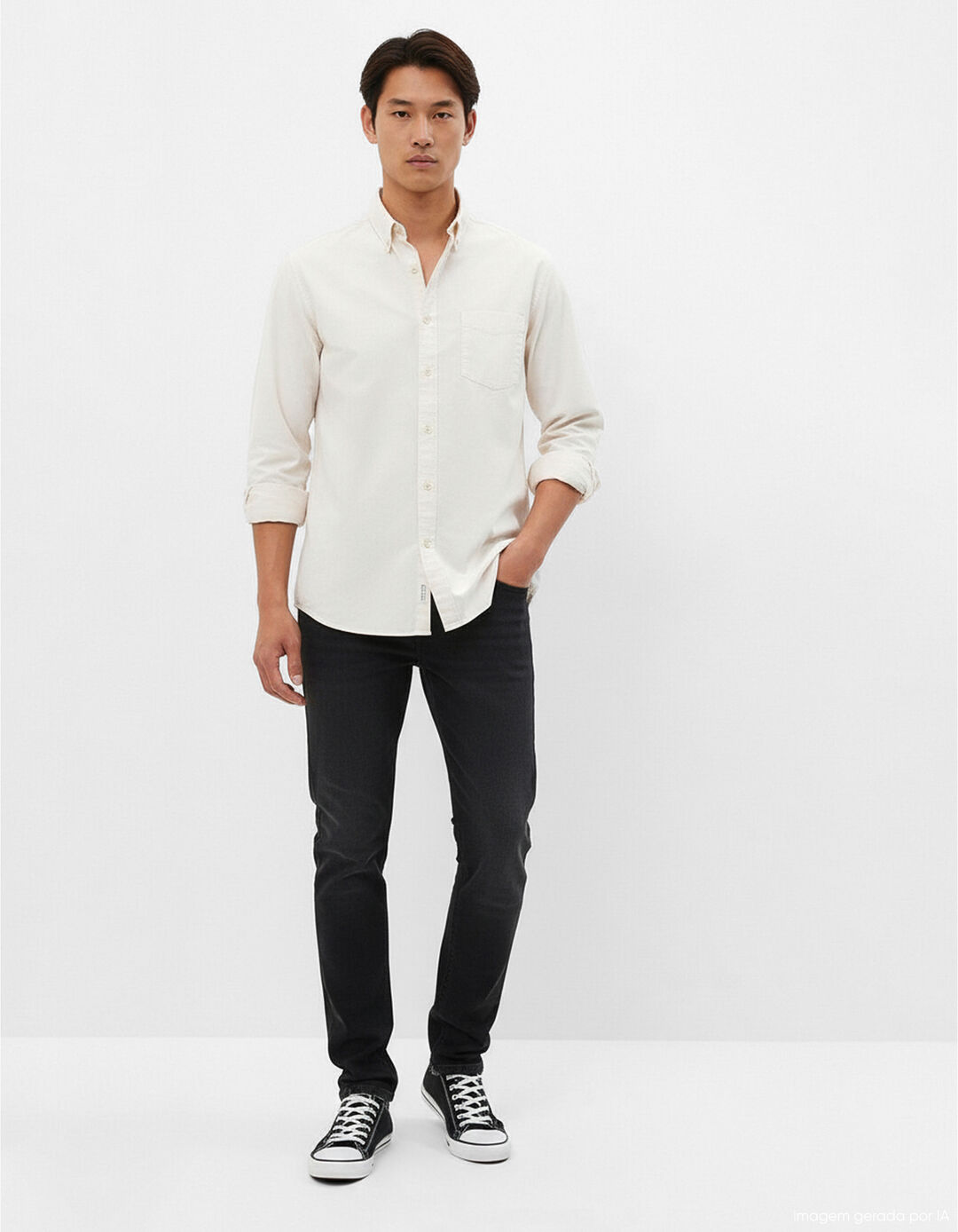 Jeans Skinny Fit, Homem, Preto