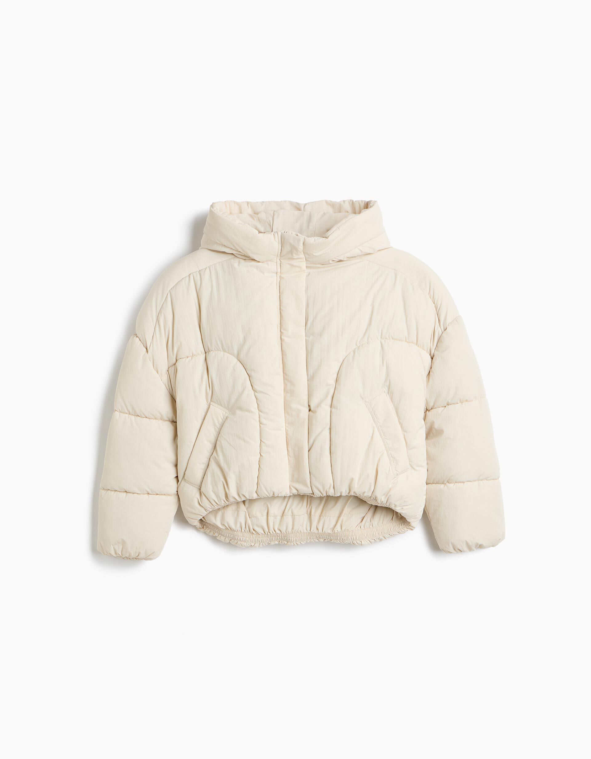 Comprar Online Blus&atilde;o Acolchoado Com Capuz, Menina, Bege