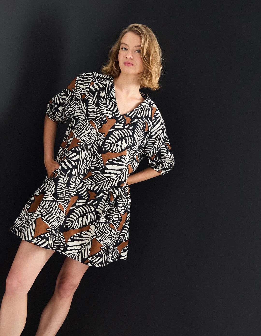 Vestido Print, Mulher, Preto