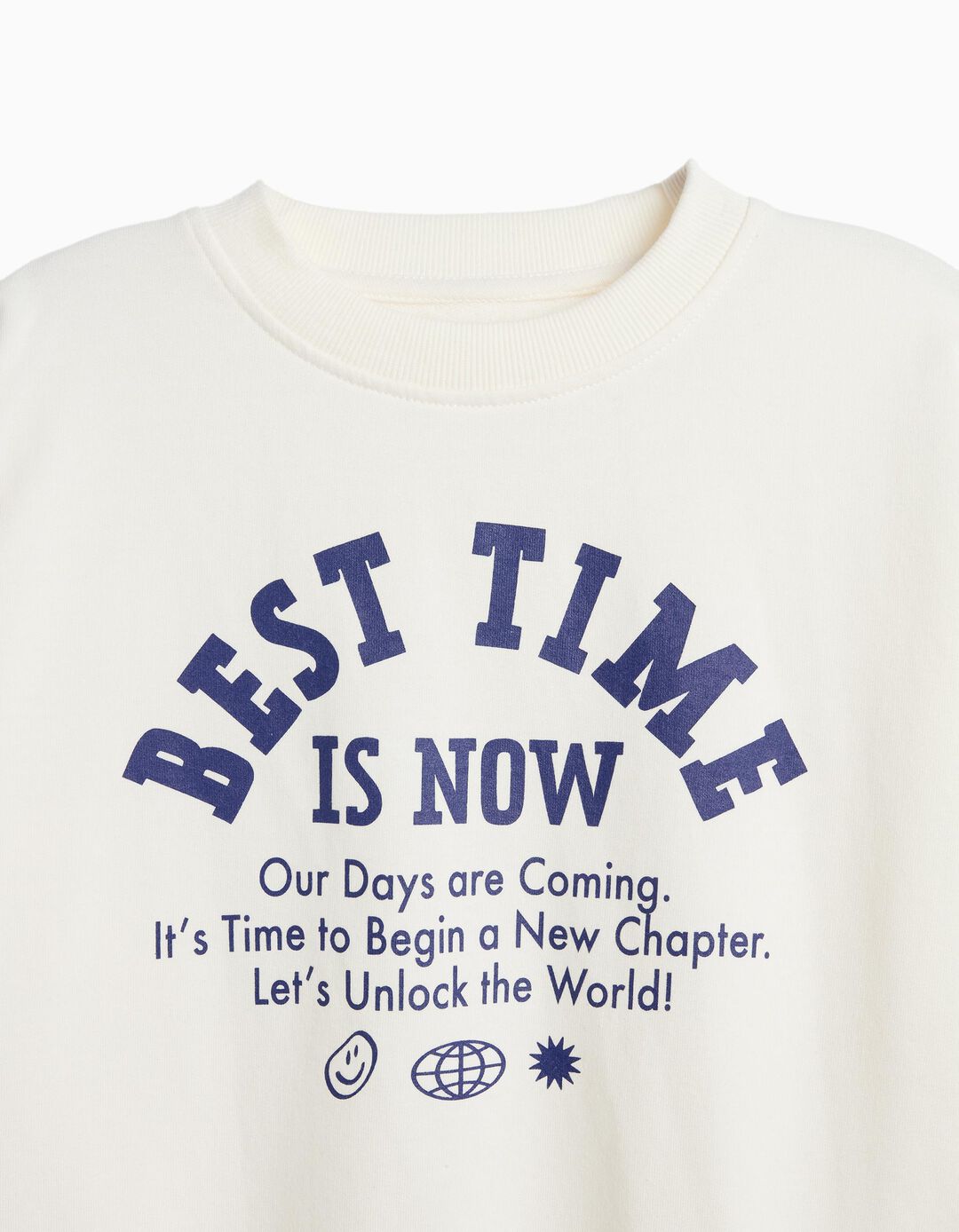 Sweatshirt De Felpa, Menino, Branco