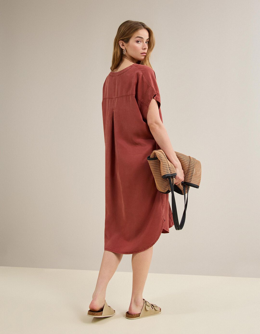 Vestido Liocel, Mulher, Laranja Escuro