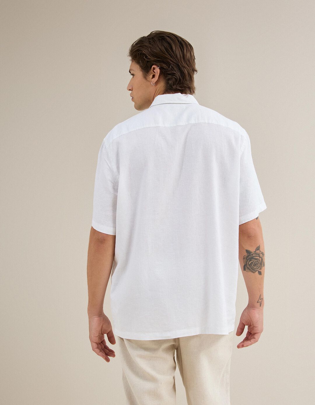 Camisa Com Linho, Homem, Branco