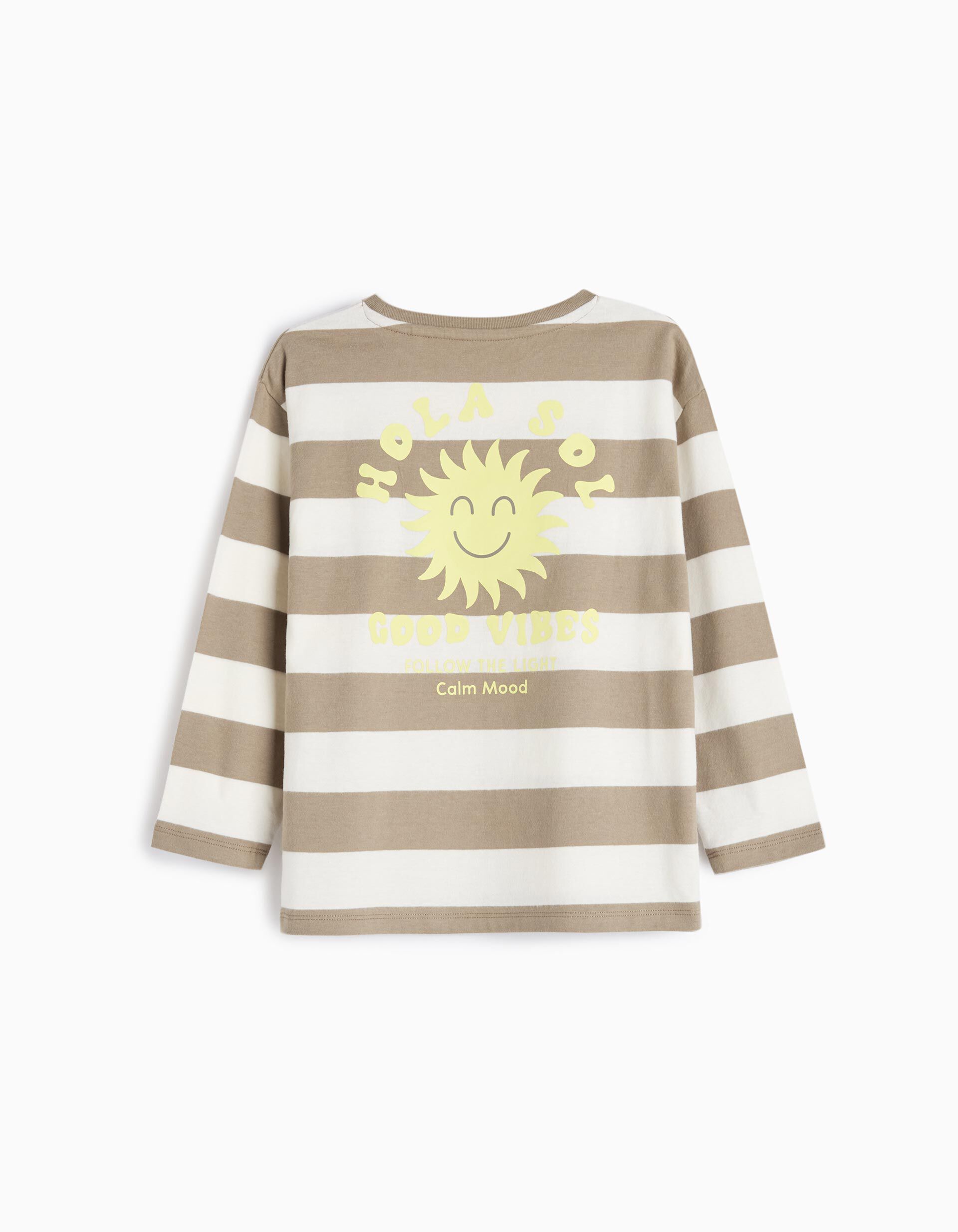 Comprar Online T-shirt de Manga Comprida Riscas, Menino, Verde Escuro