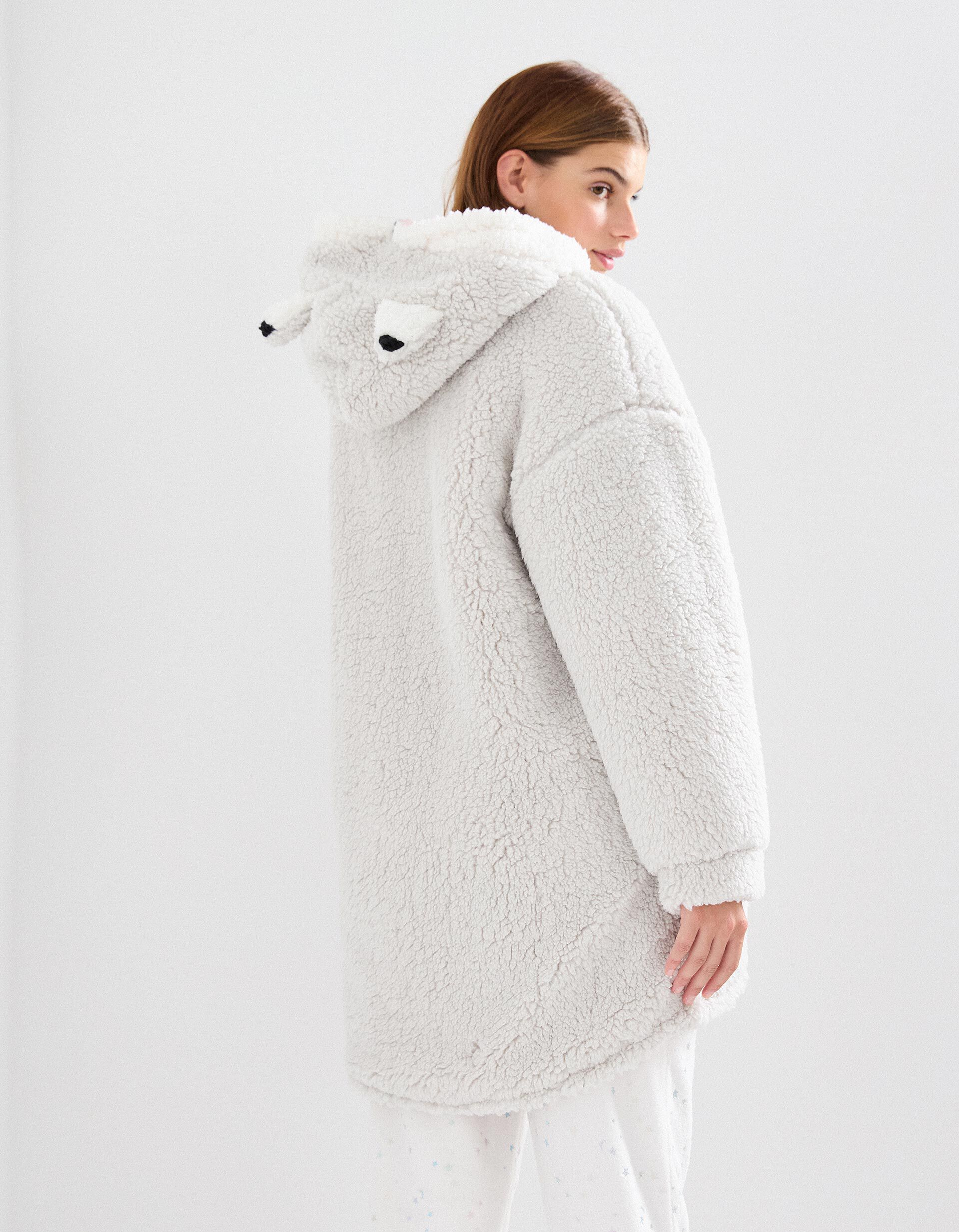 Comprar Online Casaco Sherpa, Mulher, Cinzento Claro