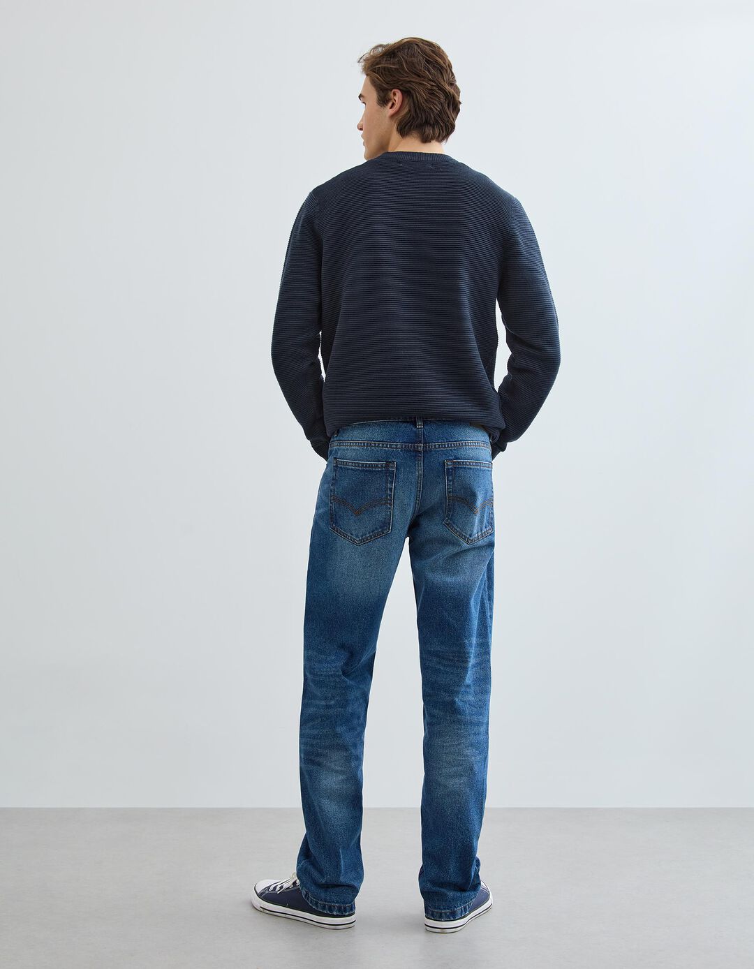 Cal&ccedil;as de Ganga 'Straight Fit', Homem, Azul Escuro