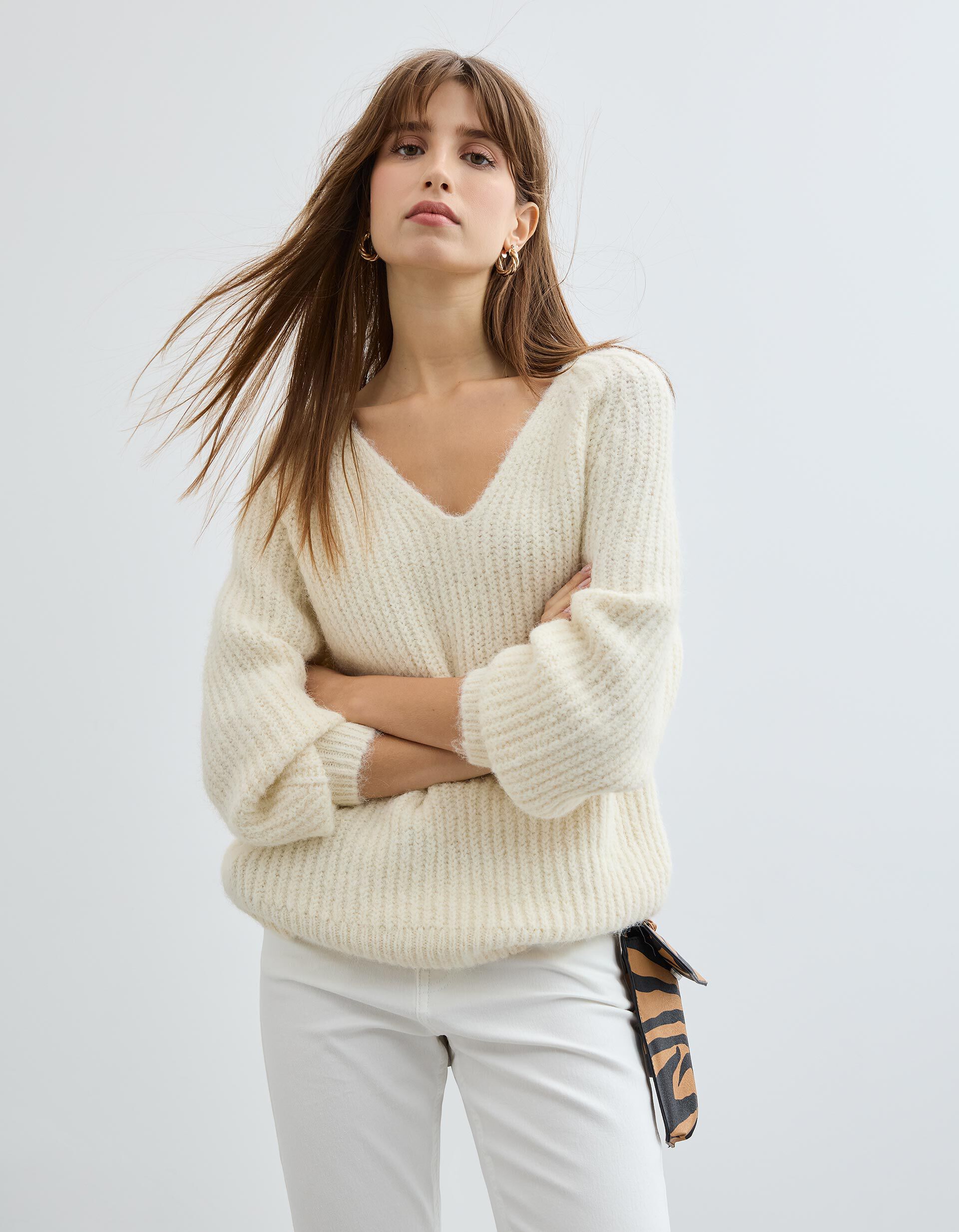 Comprar Online Camisola com L&atilde;, Mulher, Cru