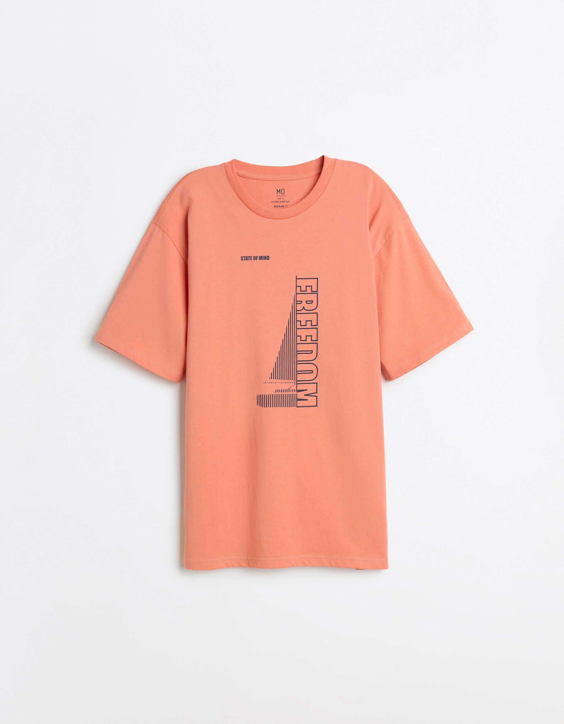 Comprar Online T-shirt Estampada, Homem, Laranja