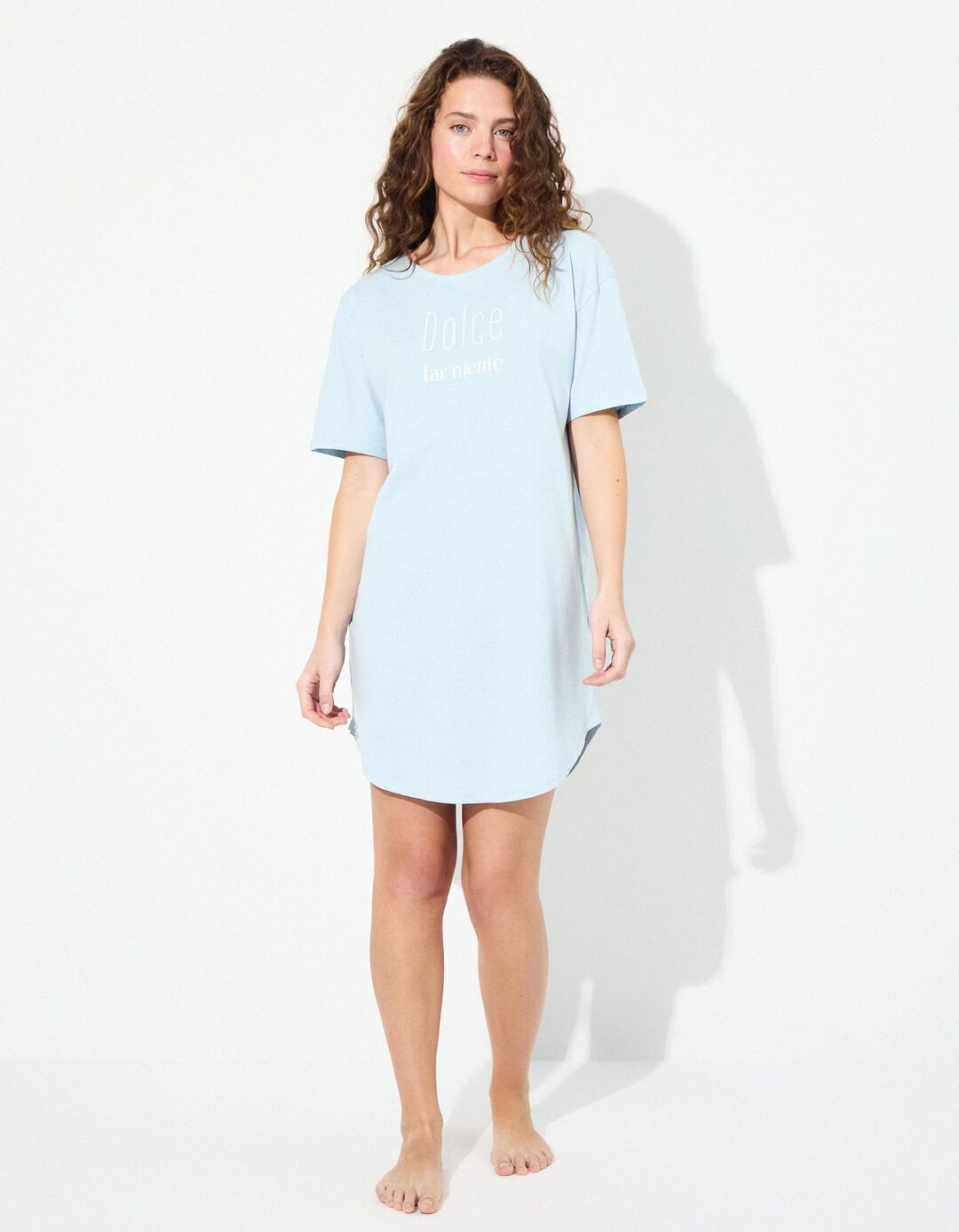 Camisa de Dormir, Mulher, Azul Claro