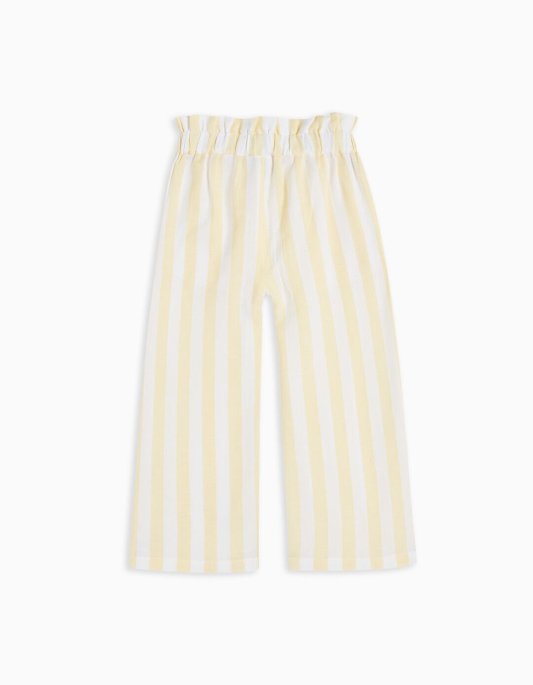 Linen Blend Striped Trousers, Girls, Light Yellow