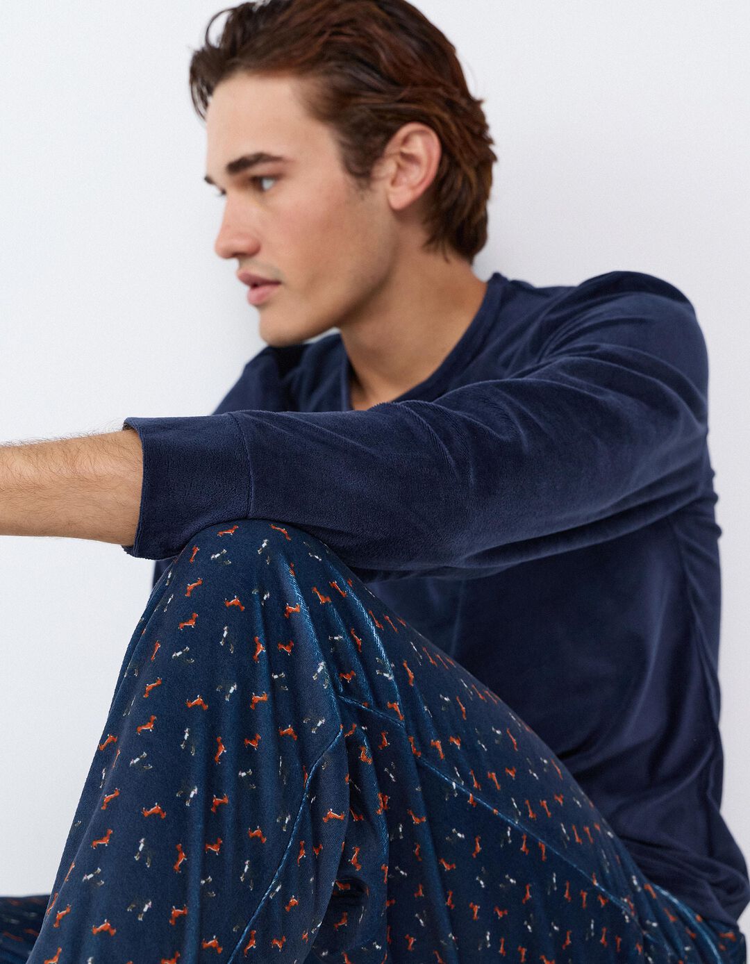 Pijama De Veludo, Homem, Azul Escuro
