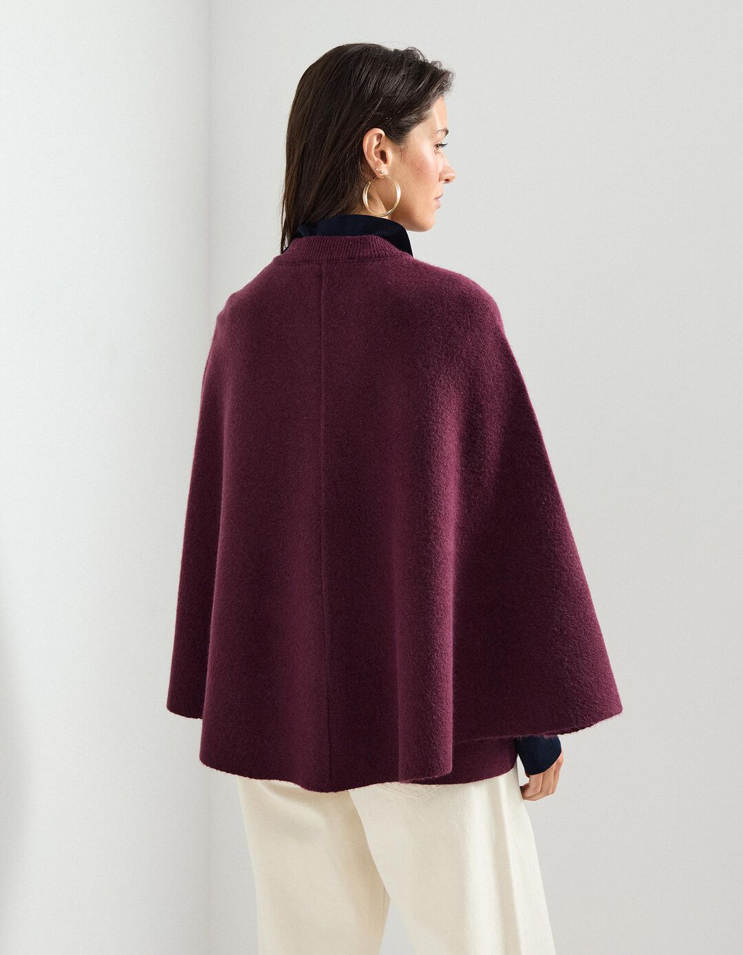 Capa de Malha, Mulher, Vermelho Escuro