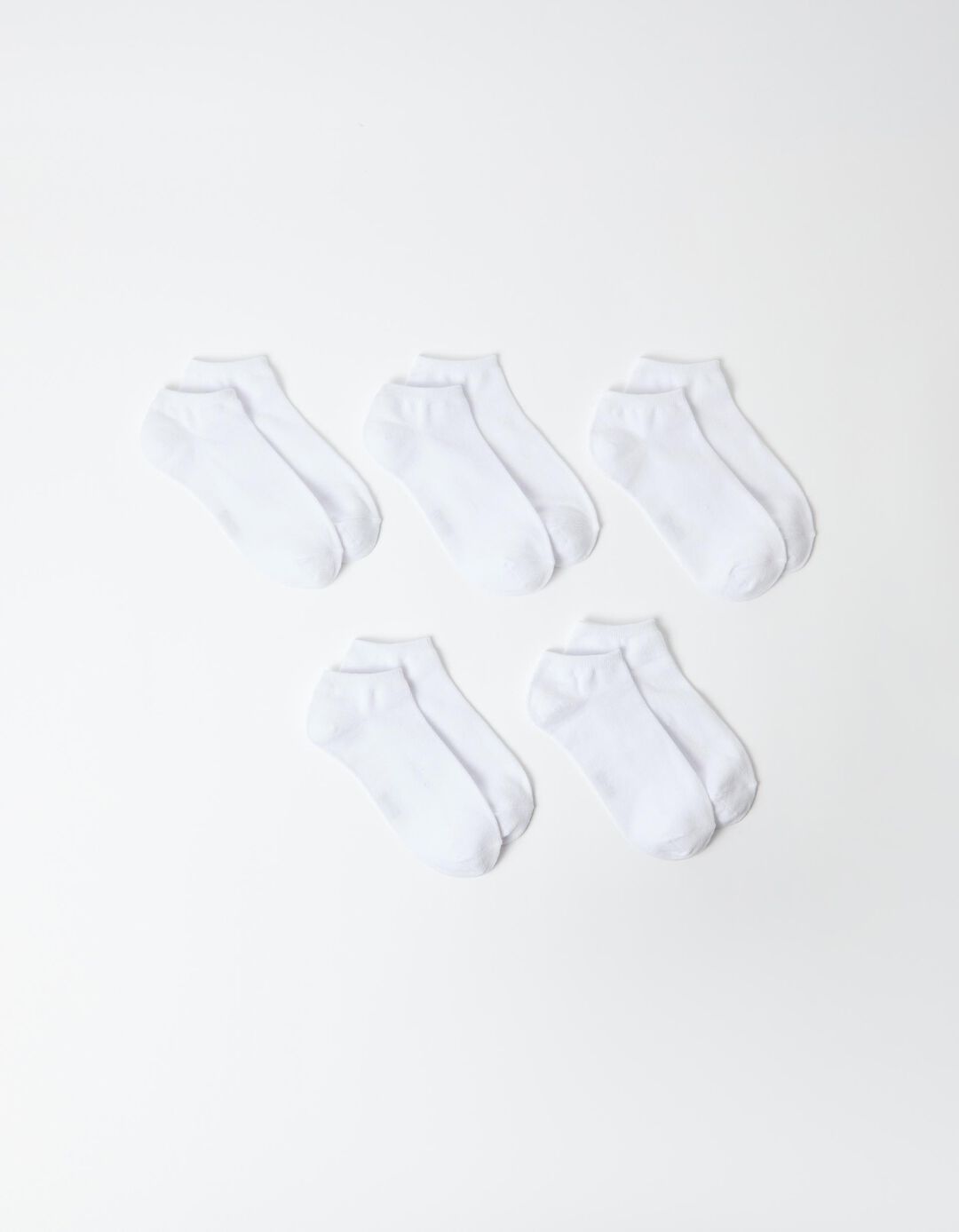 Pack 5 Pares de Meias Tornozelo, Mulher, Branco