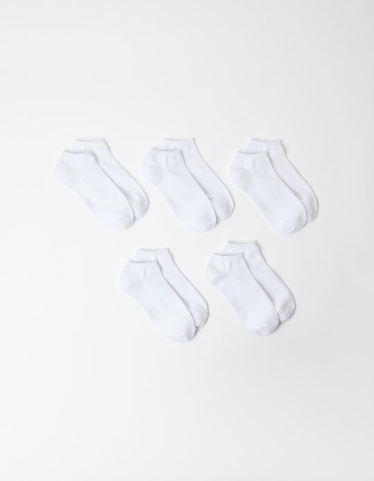 Comprar Online Pack 5 Pares de Meias Tornozelo, Mulher, Branco