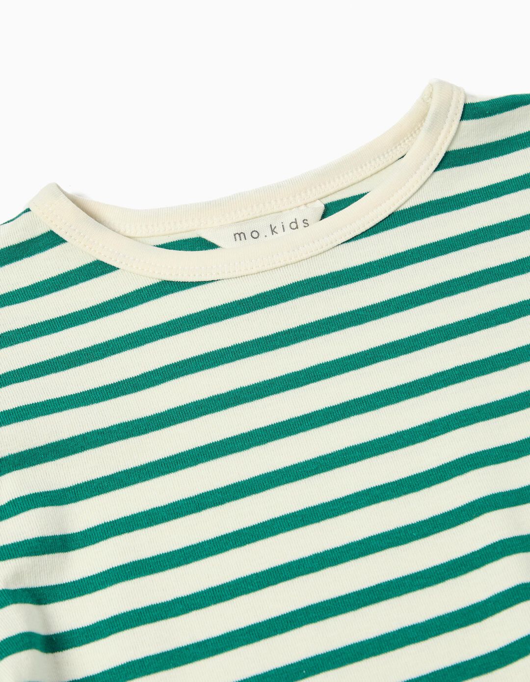 T-shirt de Manga Comprida Riscas, Menina, Verde