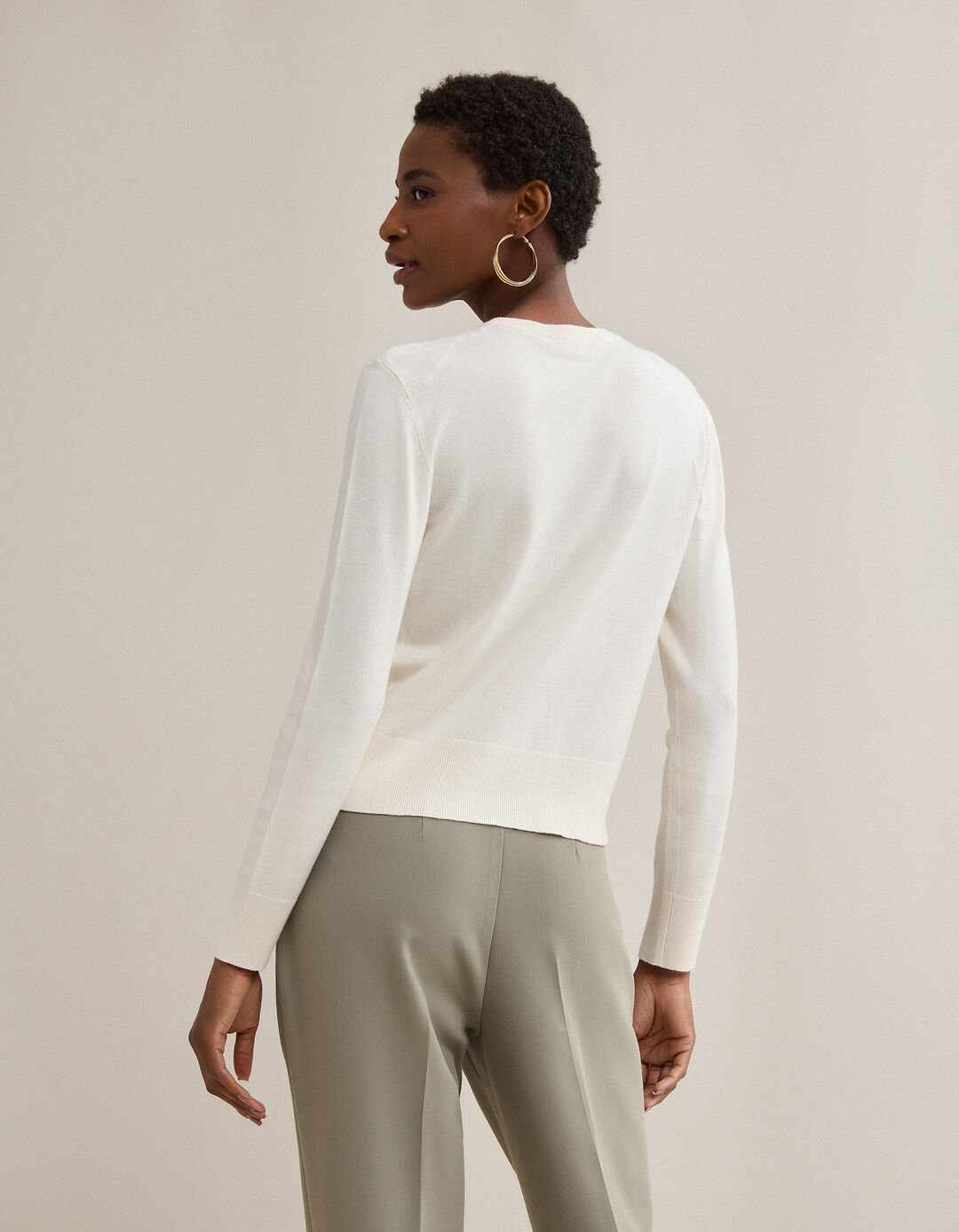 Casaco de Malha, Mulher, Cru