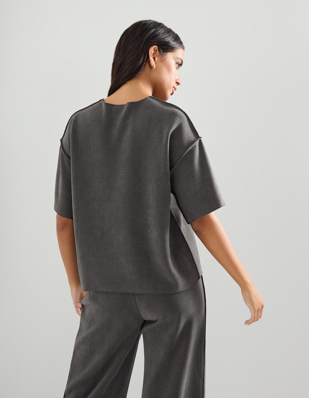 T-shirt, Mulher, Cinzento Escuro