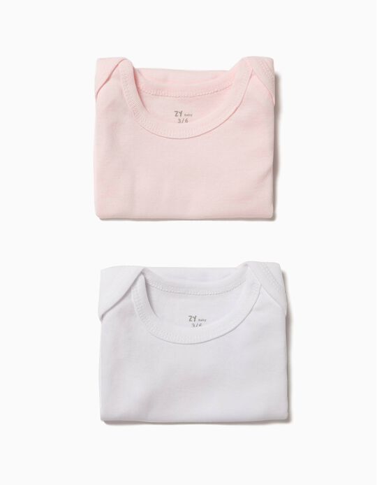 Pack 2 Bodies Manga Cava Branco e Rosa