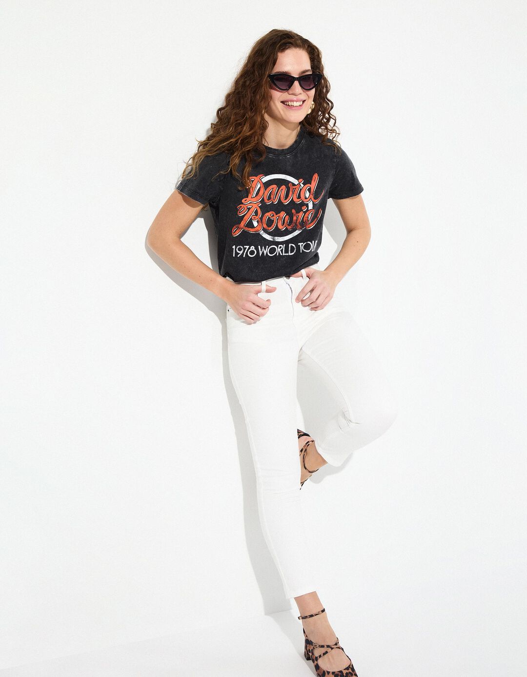 Calças de Ganga 'Skinny', Mulher, Branco