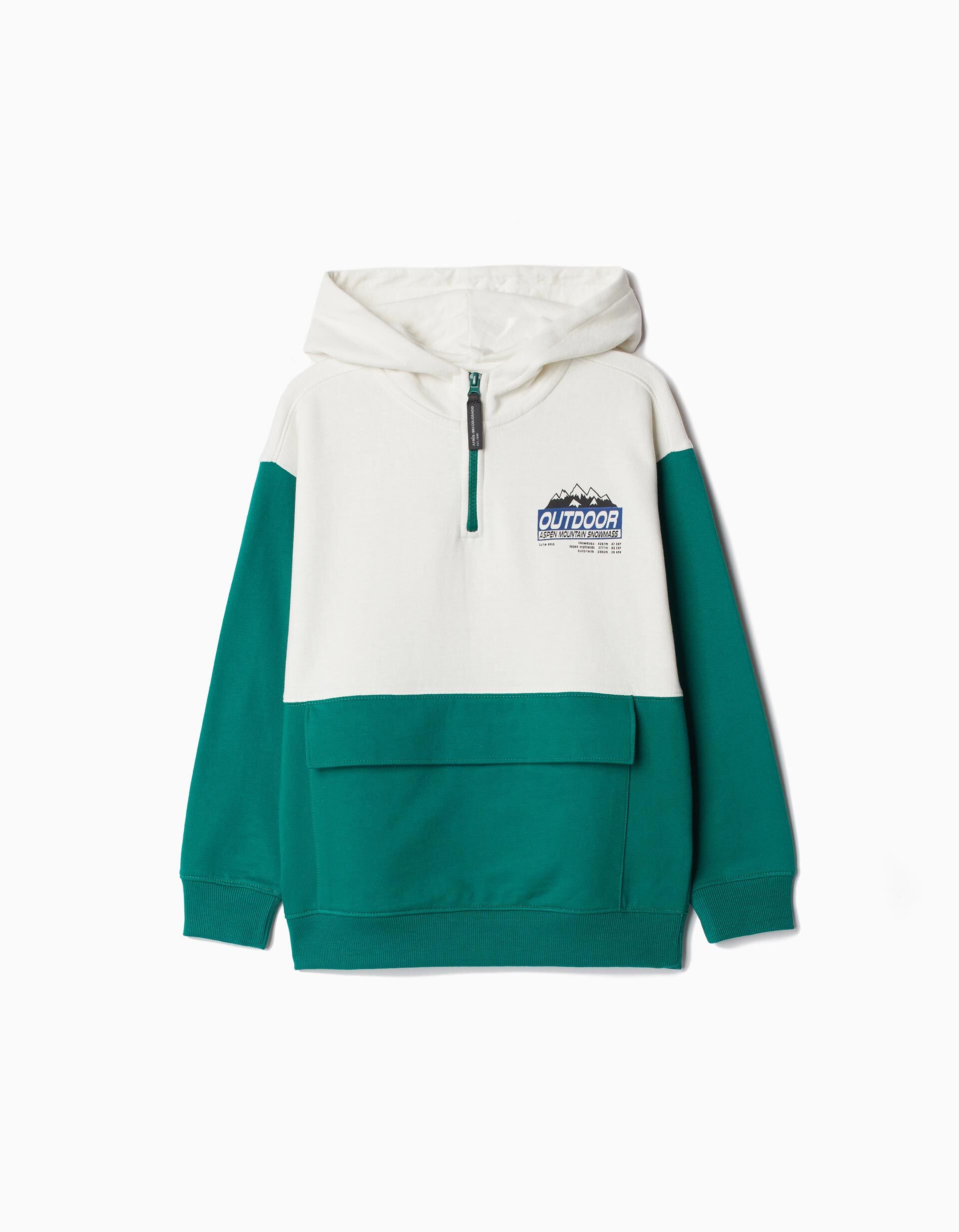 Comprar Online Sweatshirt Capuz Bolso, Menino, Verde