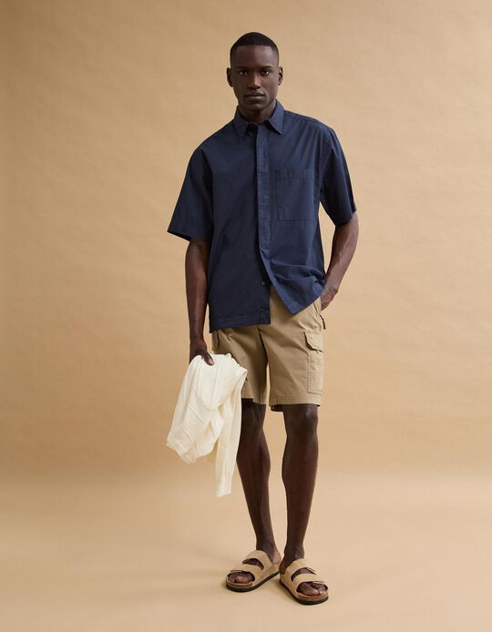 Comprar Online Camisa Popline, Homem, Azul