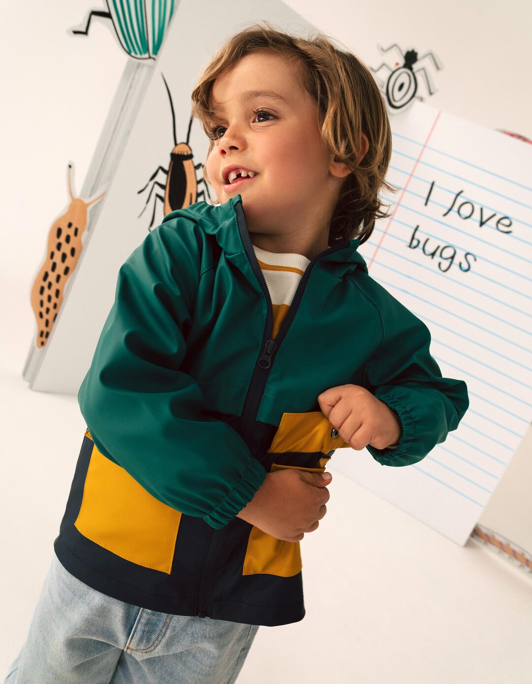 Parka De Borracha, Menino, Azul Escuro