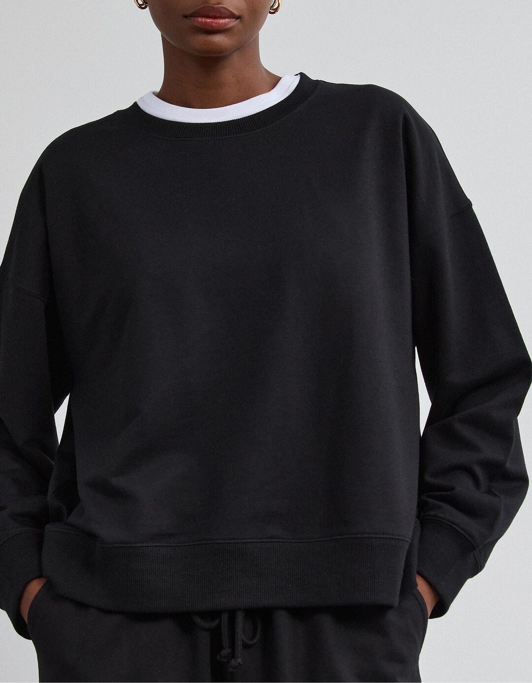 Sweatshirt Jogging, Mulher, Preto