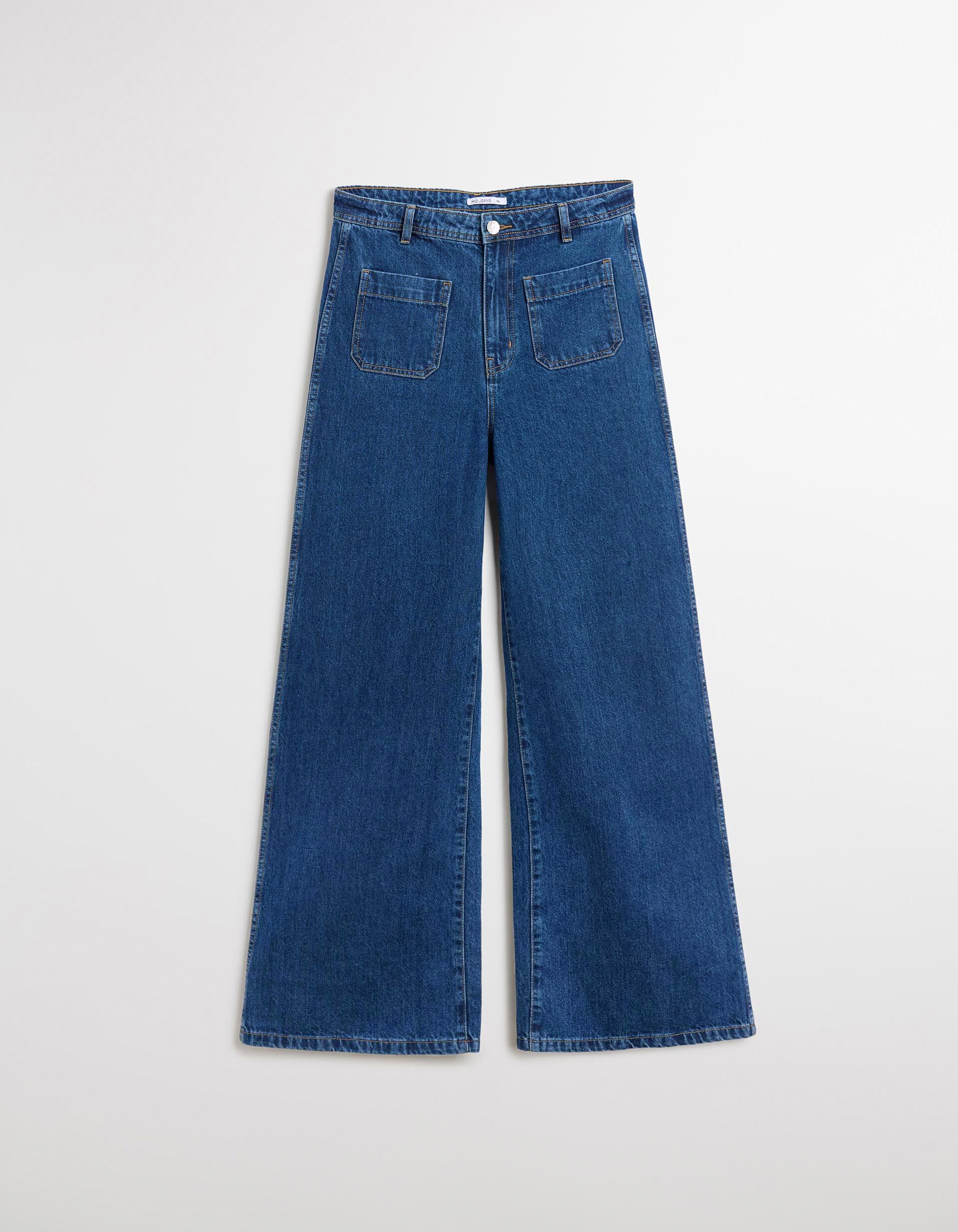 Comprar Online Cal&ccedil;as de Ganga Wide Leg, Mulher, Azul Escuro