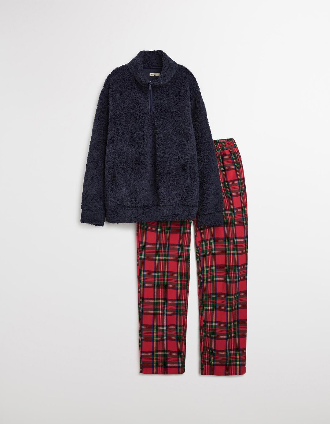 Pijama de Flanela, Homem, Azul Escuro 