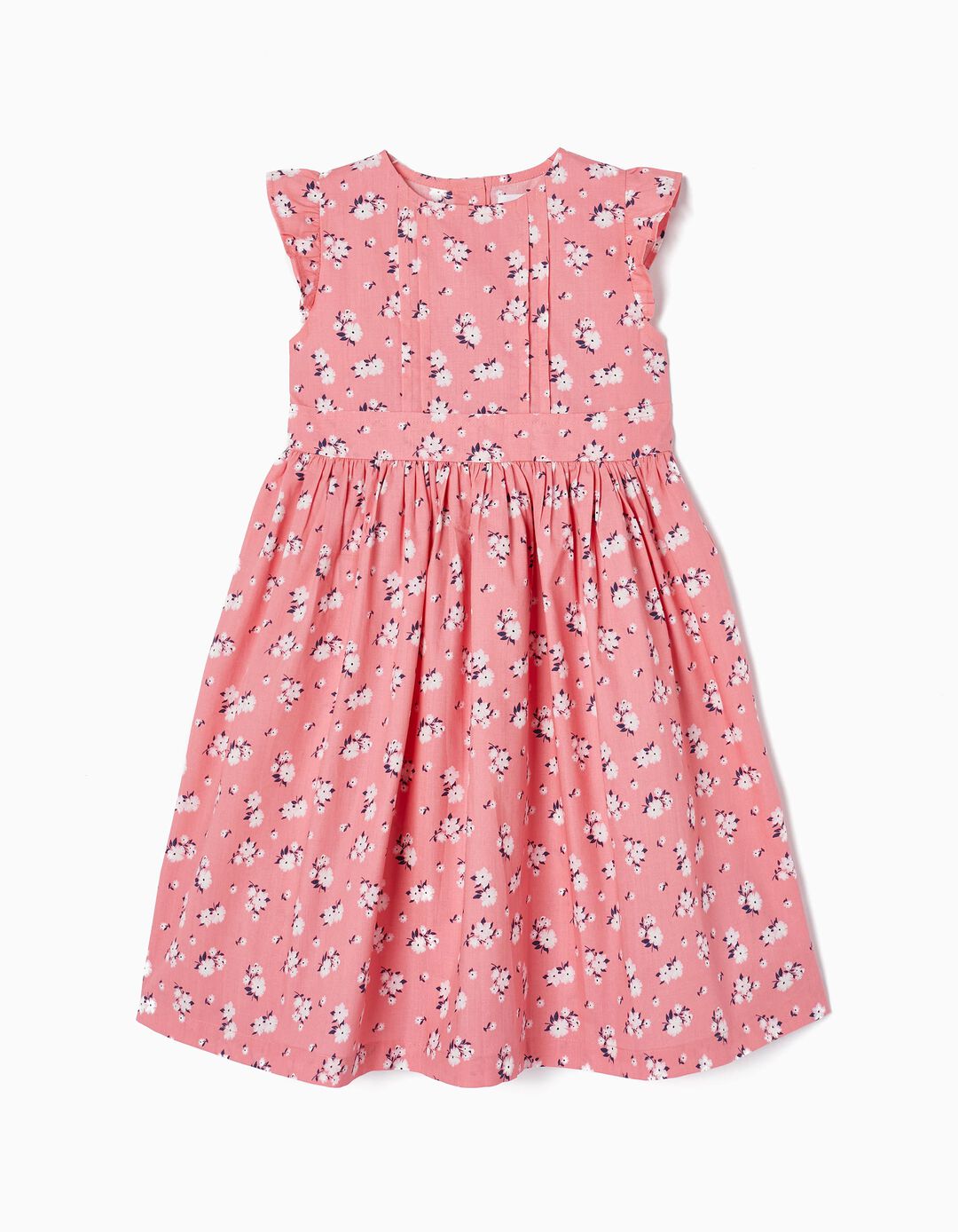 Floral Cotton Dress for Girls, Pink