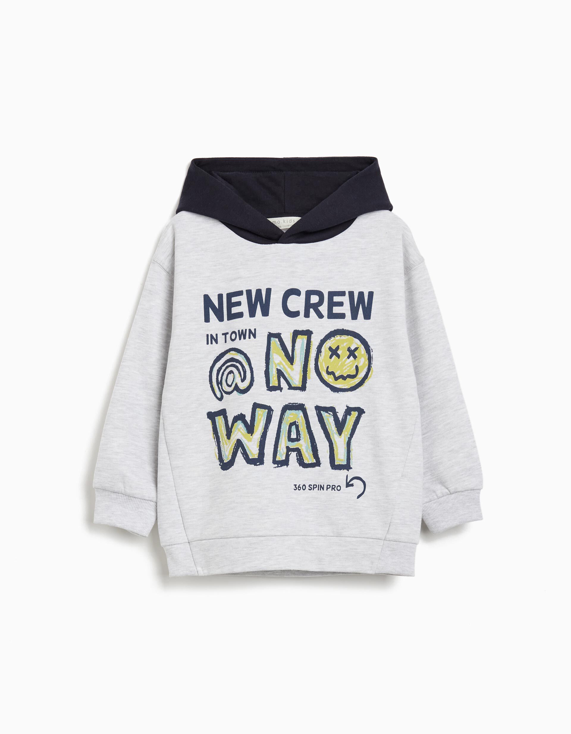 Comprar Online Sweatshirt com Capuz, Menino, Cinzento Claro