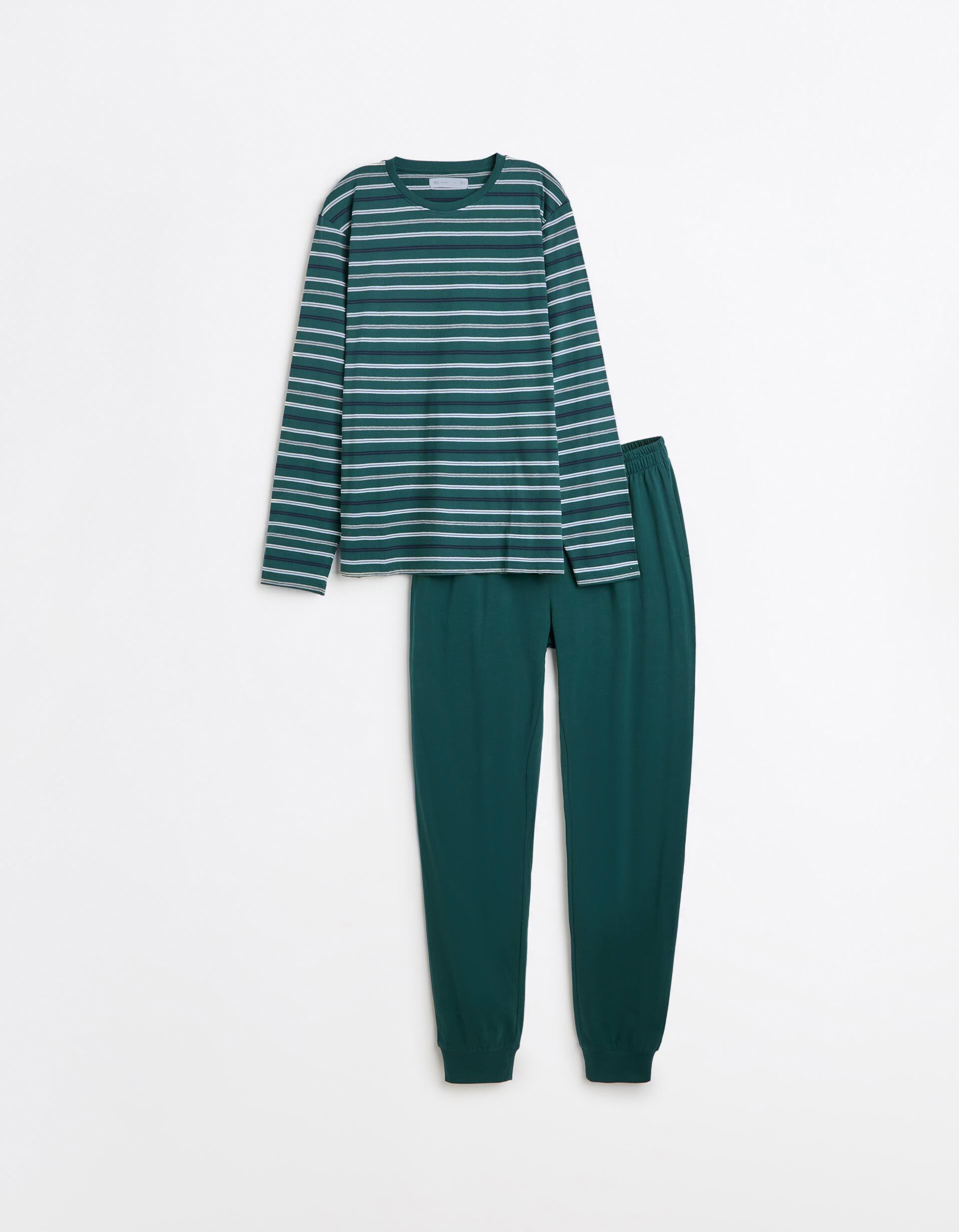 Comprar Online Pijama &Agrave;s Riscas, Homem, Verde Escuro
