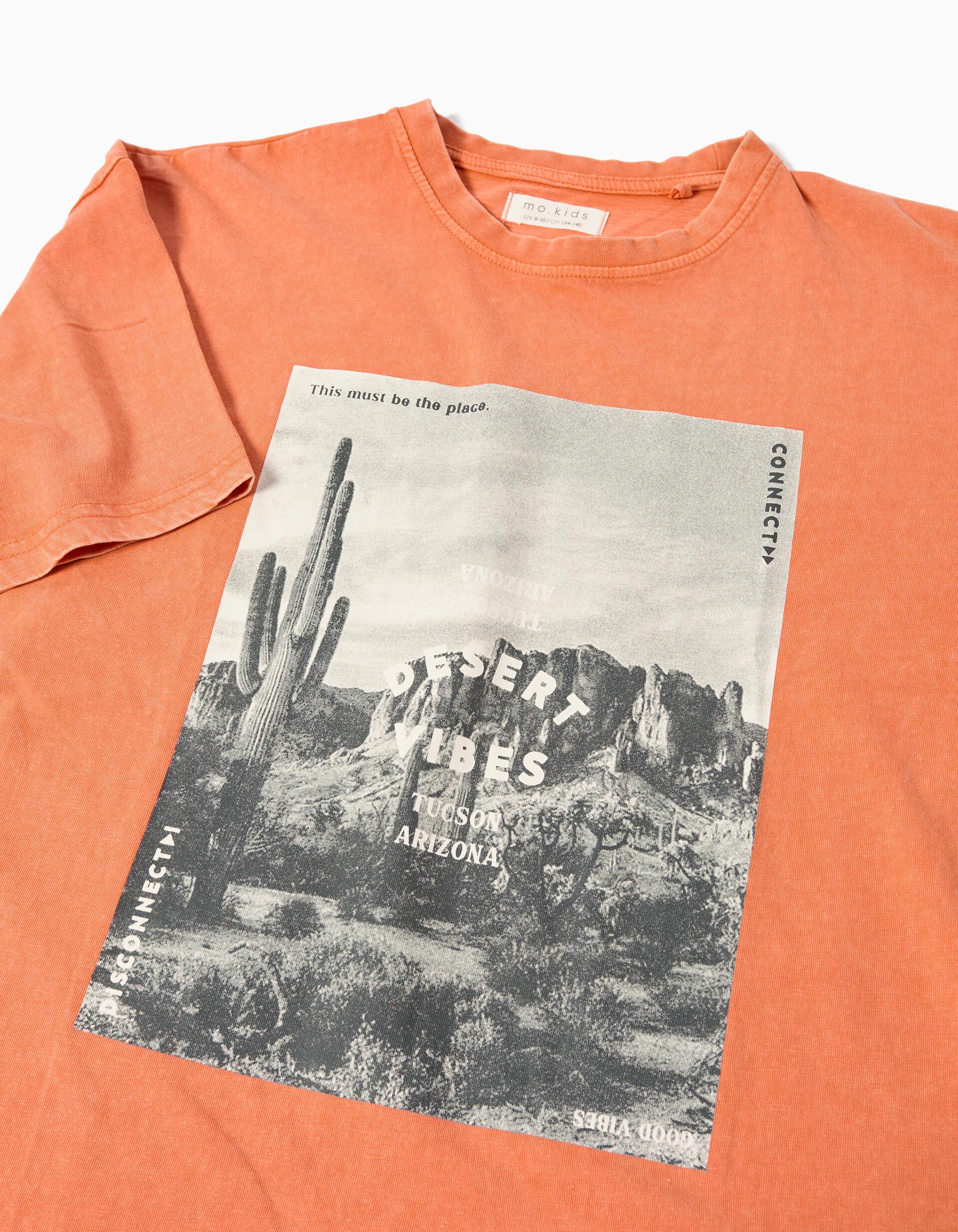 Comprar Online T-shirt Loose, Menino, Laranja Escuro