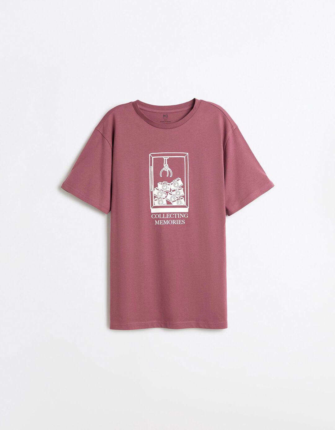 T-shirt Jersey Estampada, Homem, Rosa Escuro