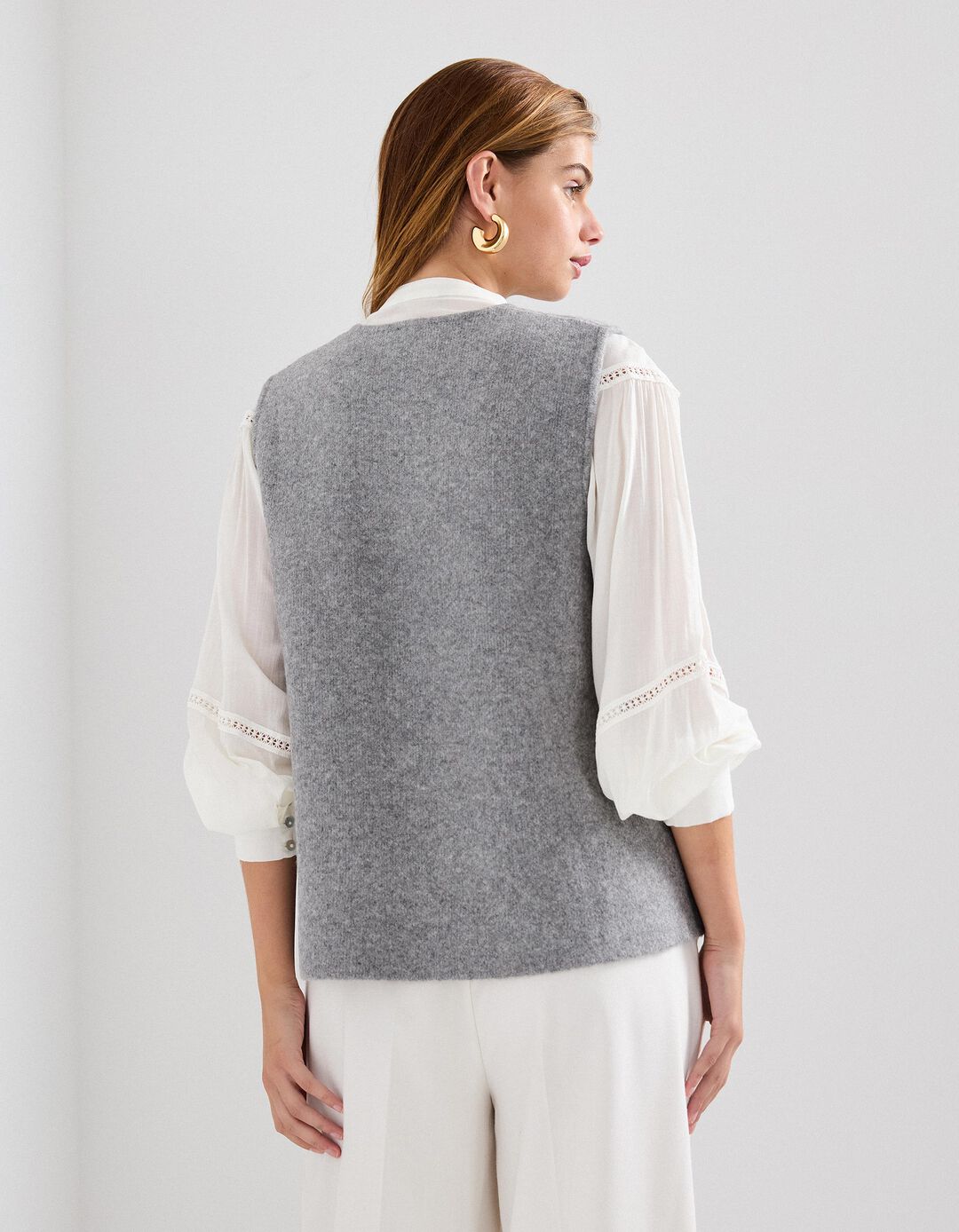 Colete de Malha, Mulher, Cinzento Escuro