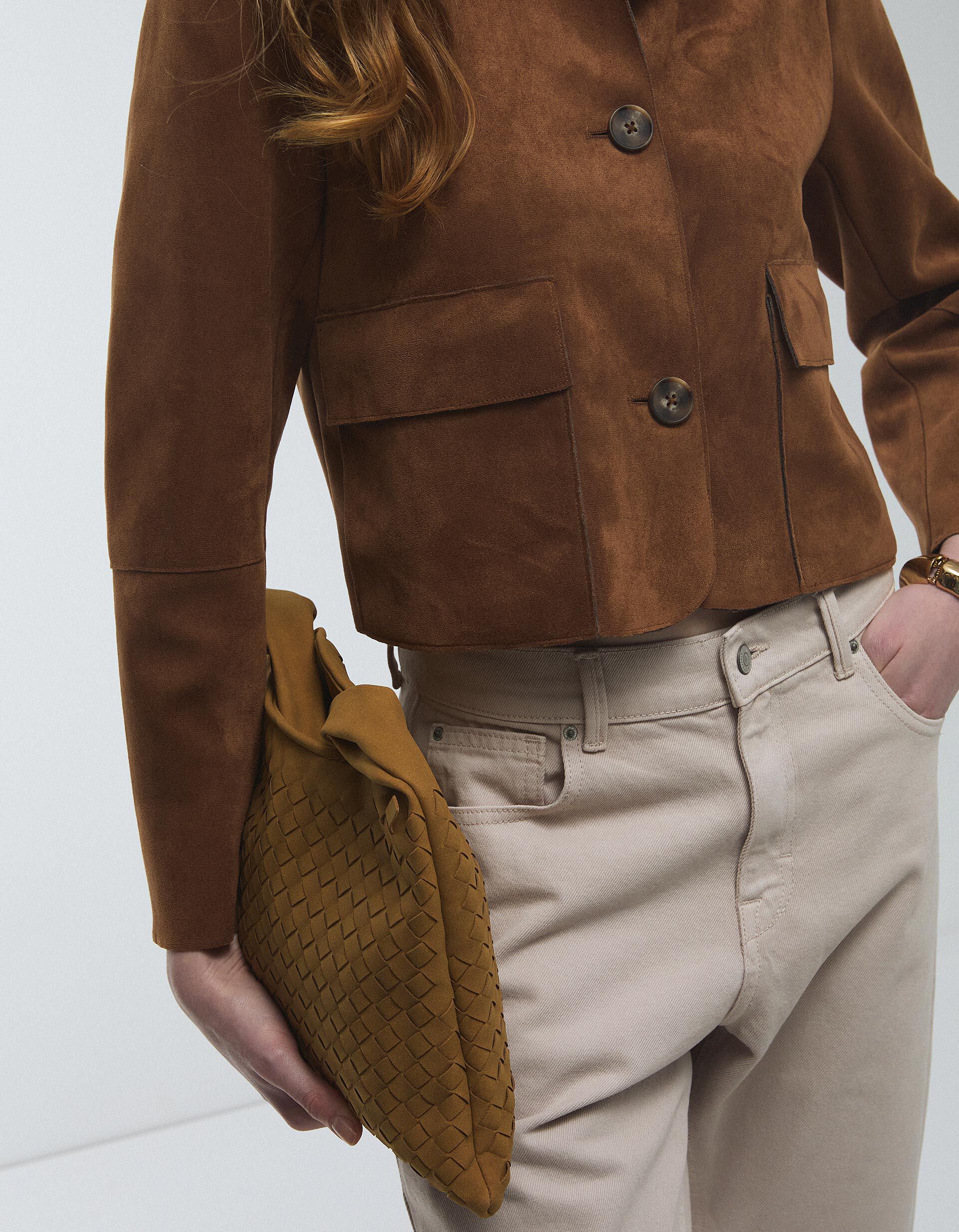 Comprar Online Casaco Efeito Camur&ccedil;a, Mulher, Bege