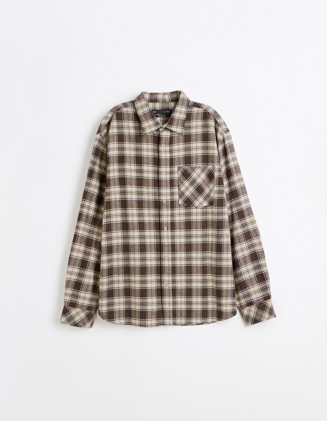 Camisa De Flanela Xadrez, Homem, Bege 