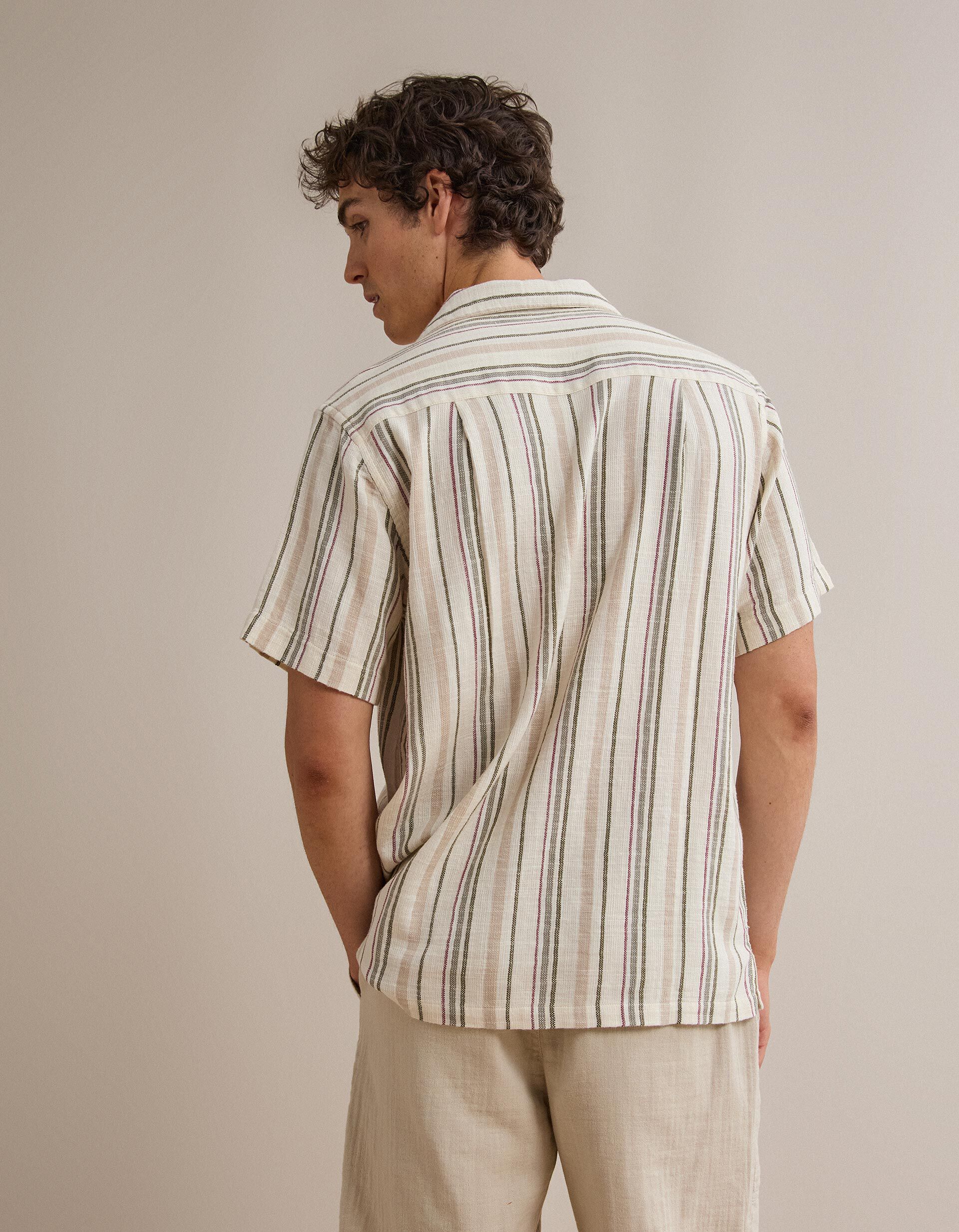 Comprar Online Camisa Riscas, Homem, Bege