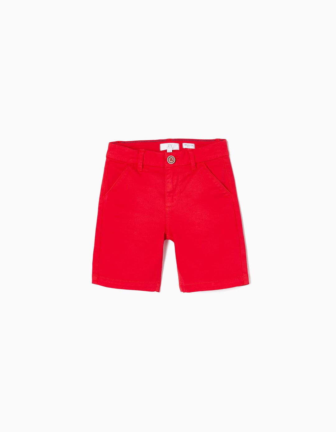 Cotton Twill Shorts for Boys 'Midi', Red