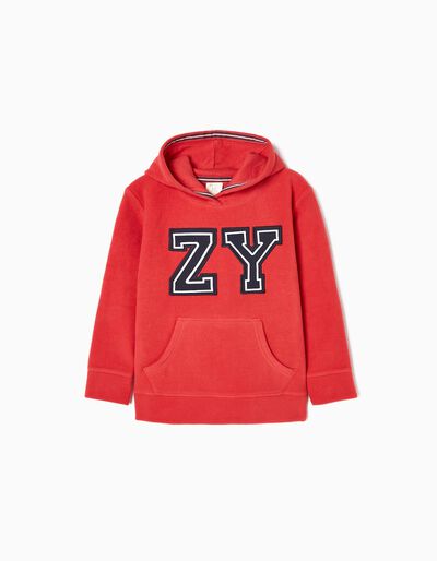 Polar hooded Sweatshirt for Boys 'ZY', Red