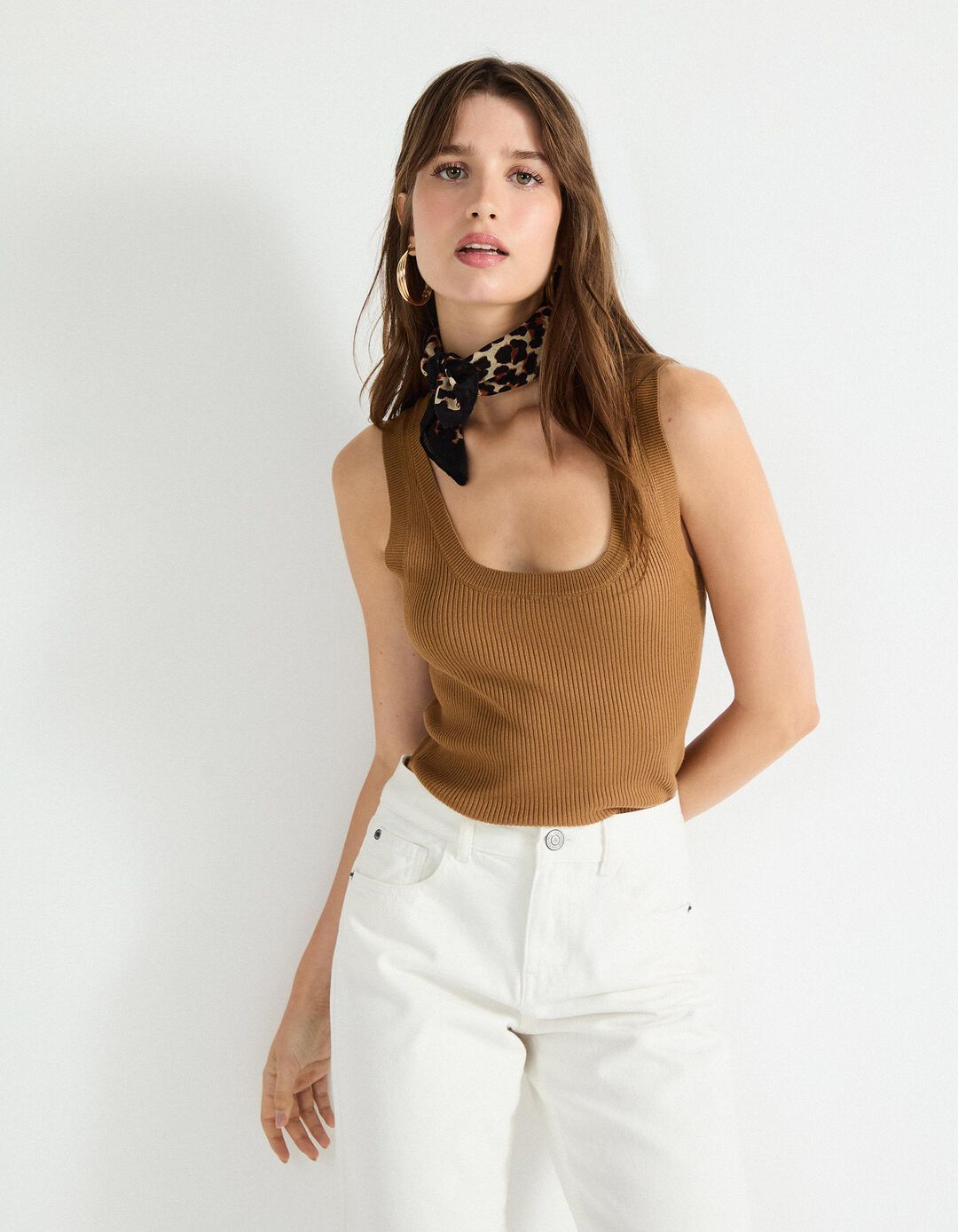 Top, Mulher, Castanho Claro 