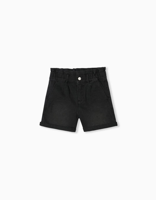 Denim Shorts, Girls, Black