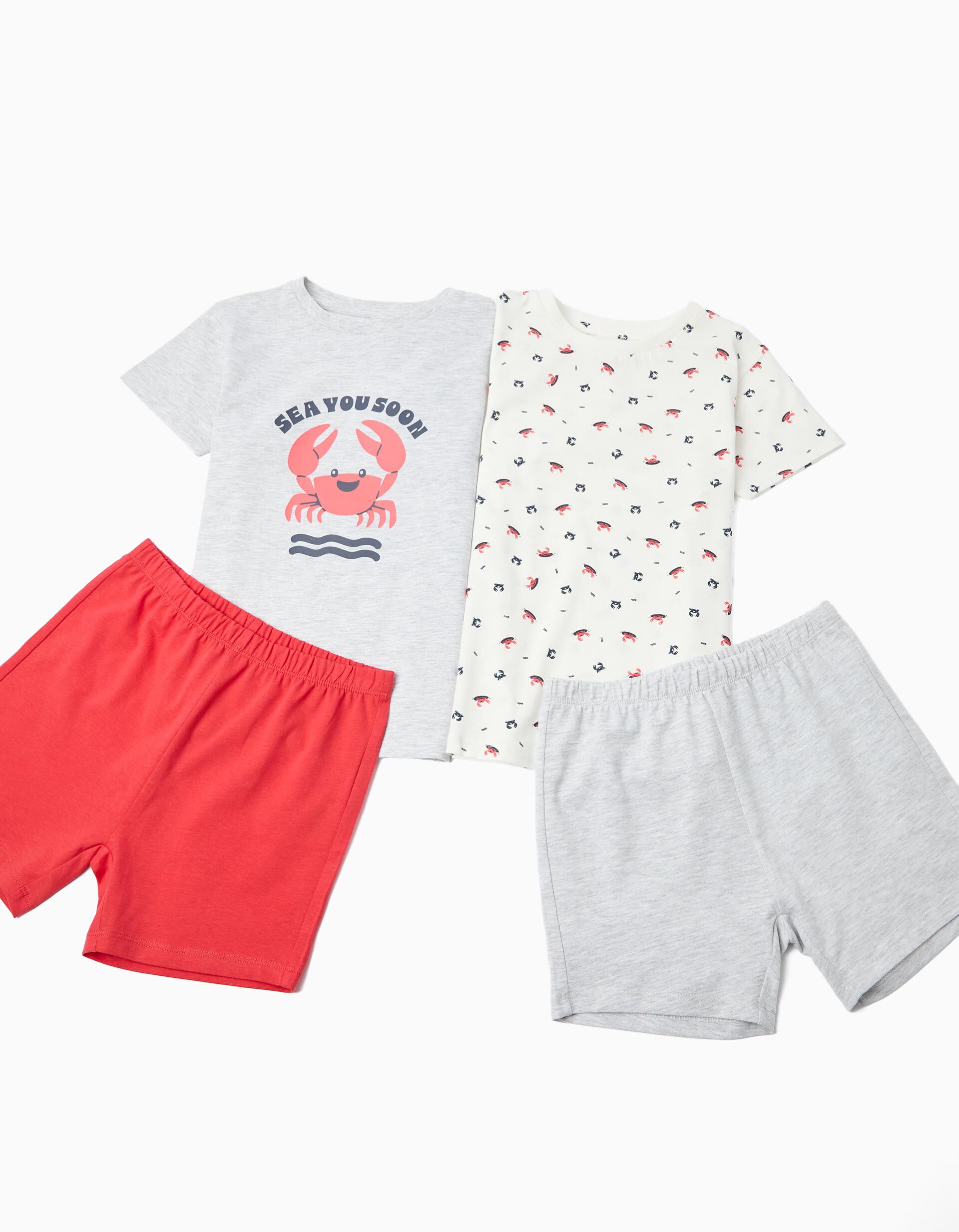 Comprar Online Pack 2 Pijamas Jersey, Menino, Cinzento Claro 