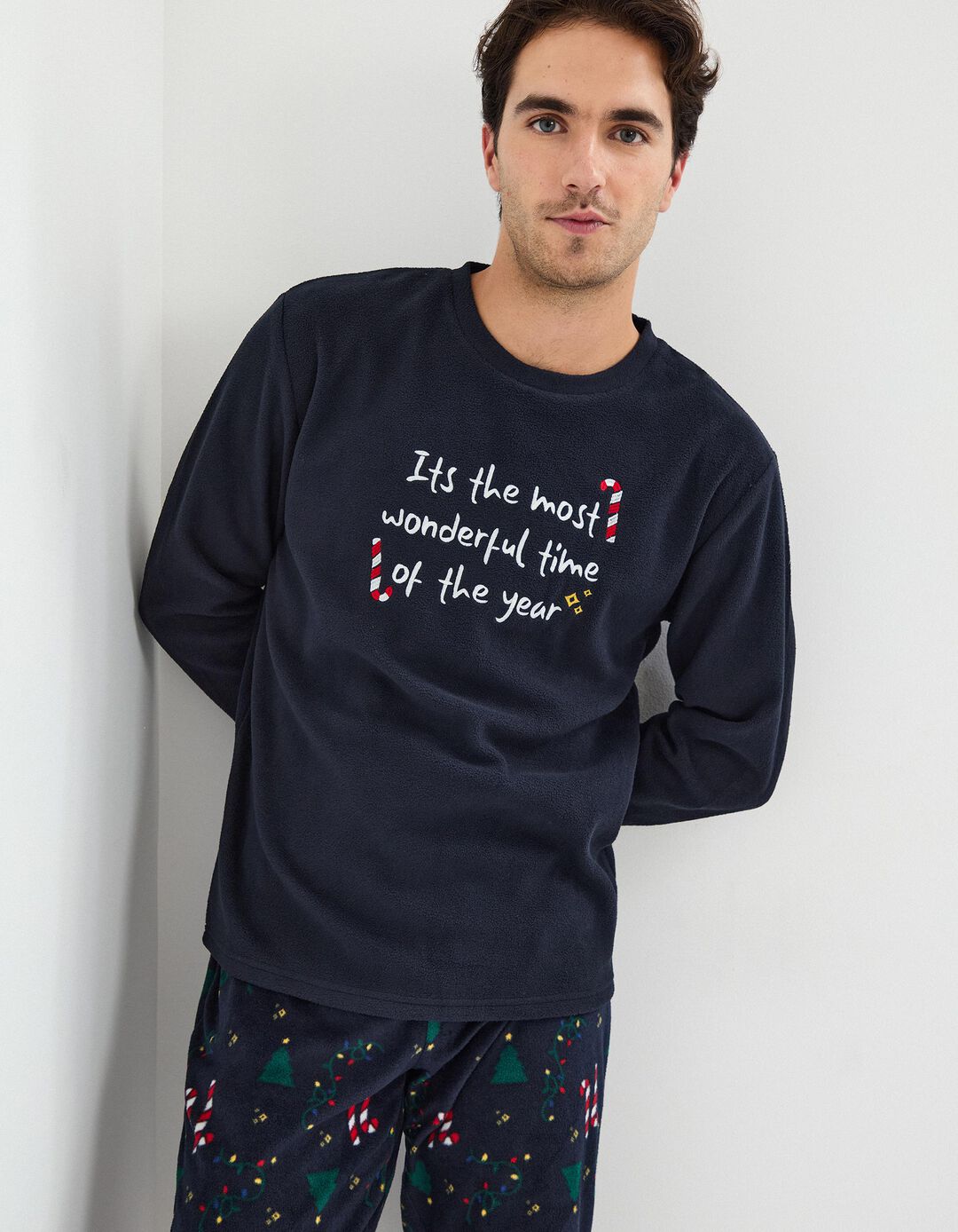 Pijama de Natal, Homem, Azul Escuro