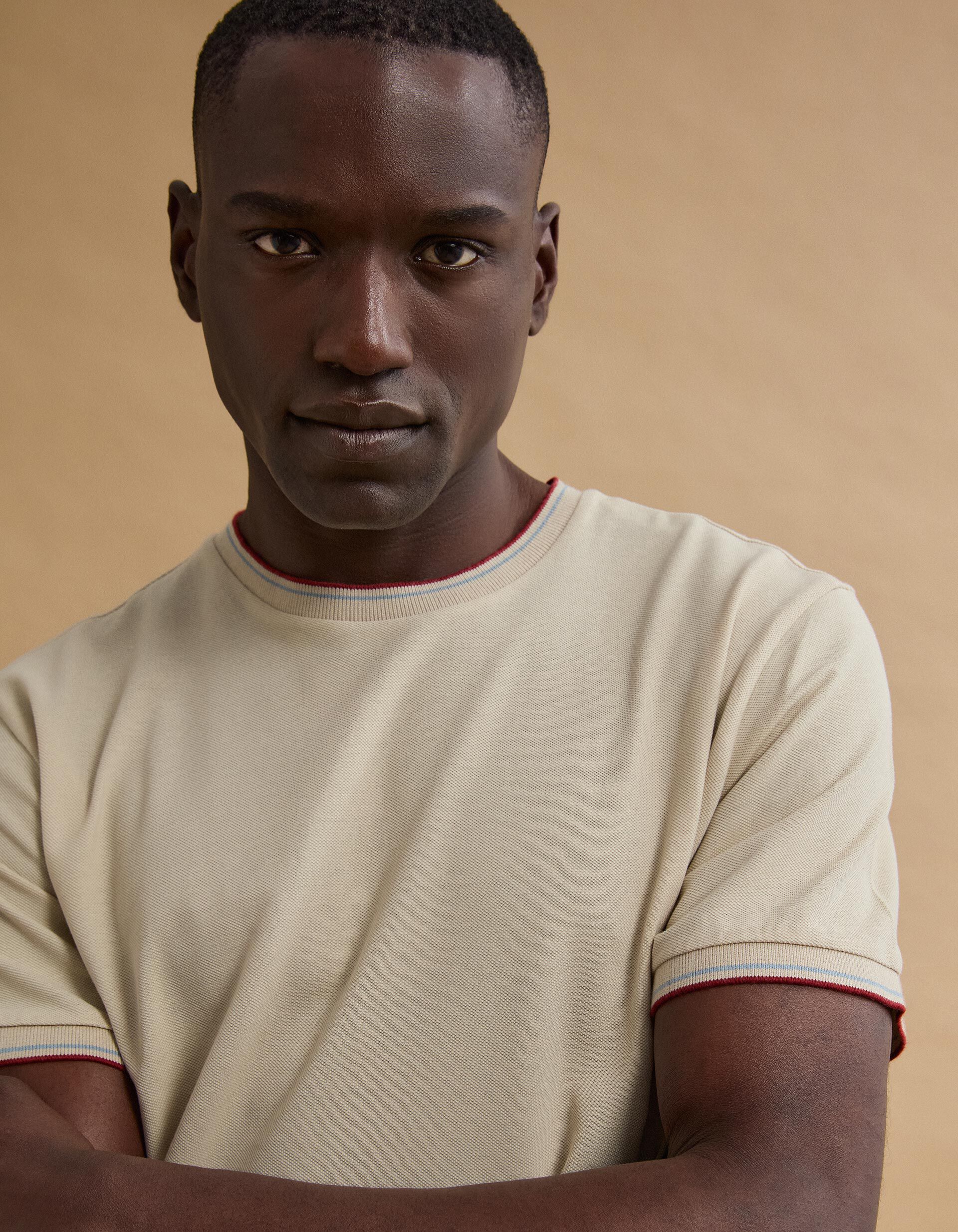 Comprar Online T-shirt Piquet, Homem, Bege Claro