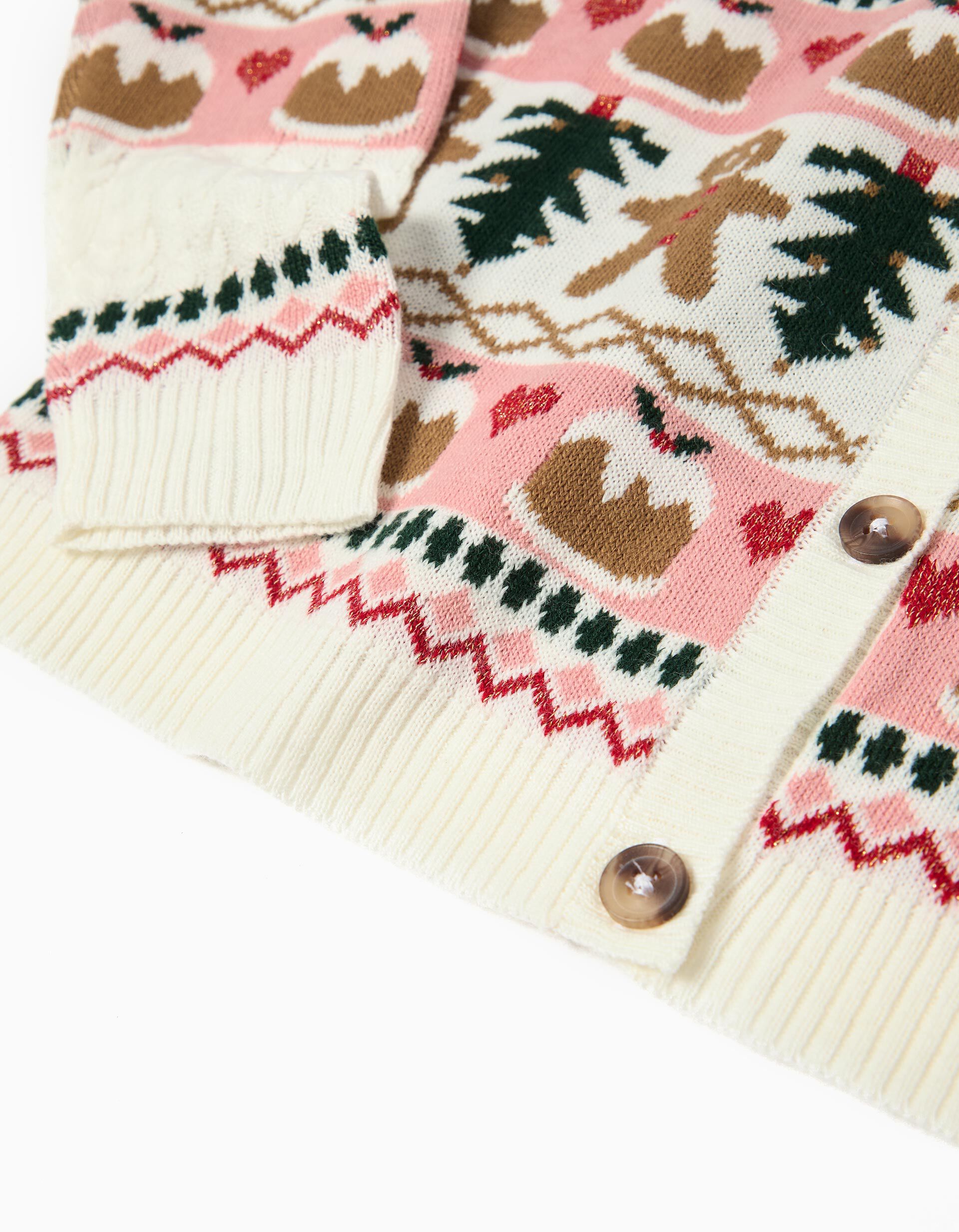 Comprar Online Casaco Malha Natal, Menina, Bege Claro