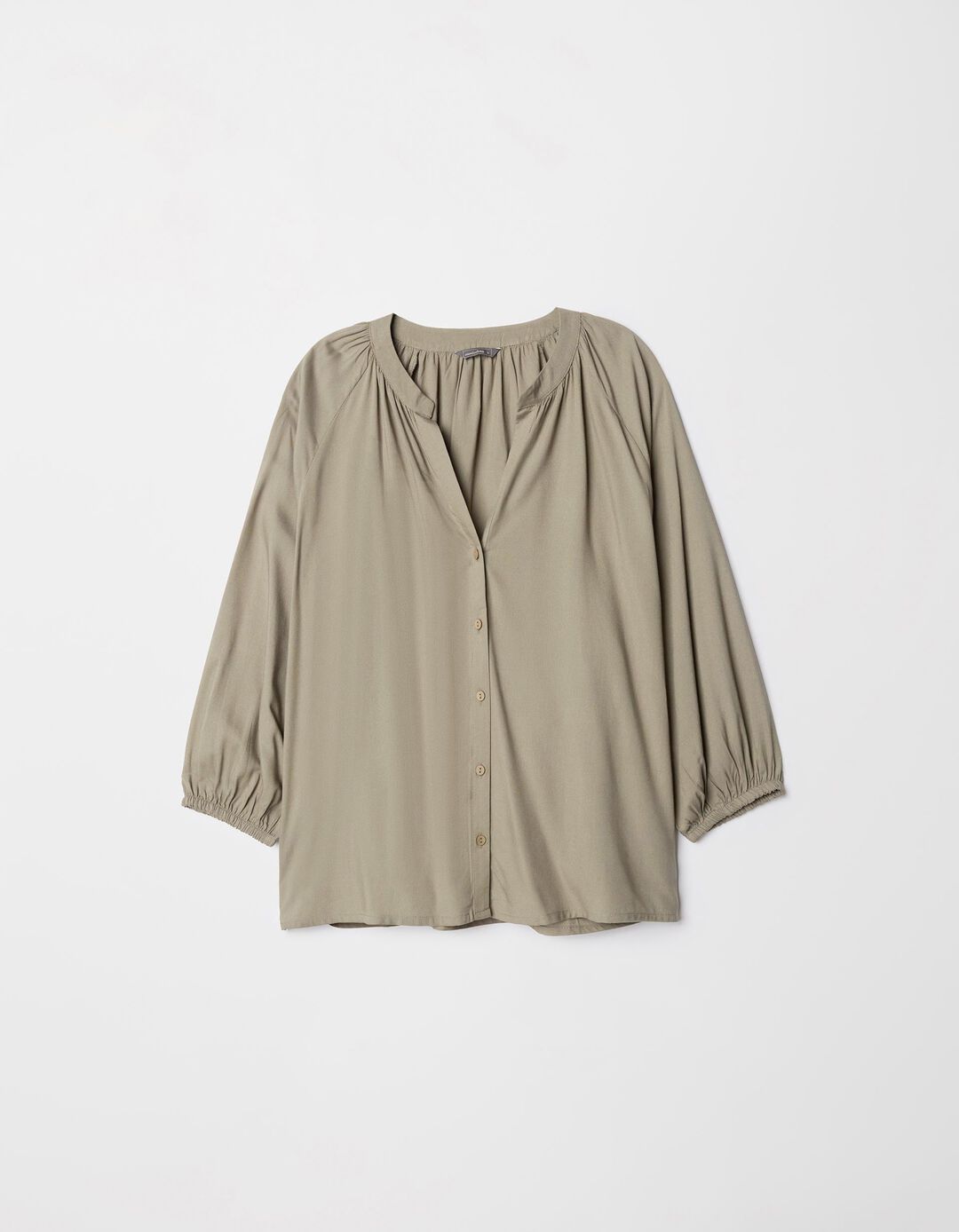 Blusa Decote em V, Mulher, Verde Escuro 