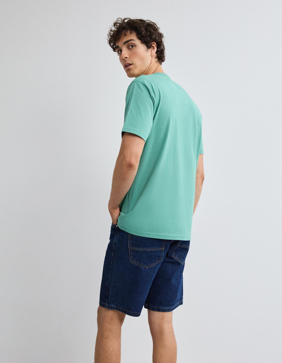 T-shirt Manga Curta, Homem, Verde Claro