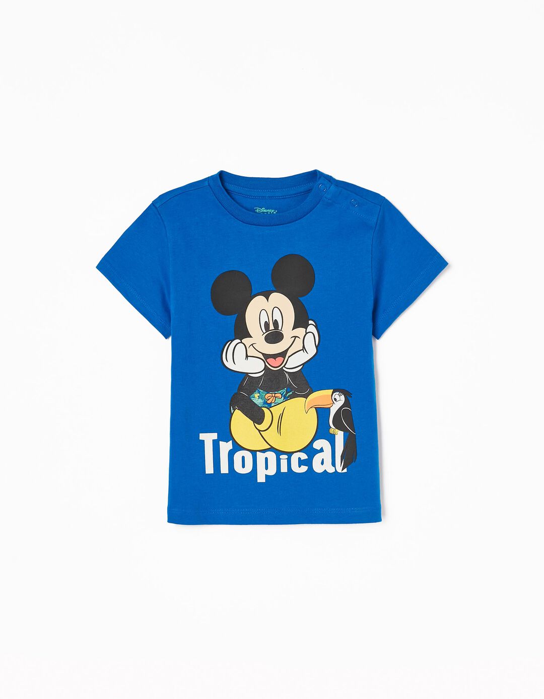 T-shirt de Algodão para Bebé Menino 'Tropical Mickey', Azul