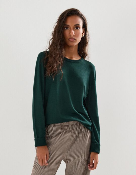 Comprar Online Camisola de Malha, Mulher, Verde Escuro